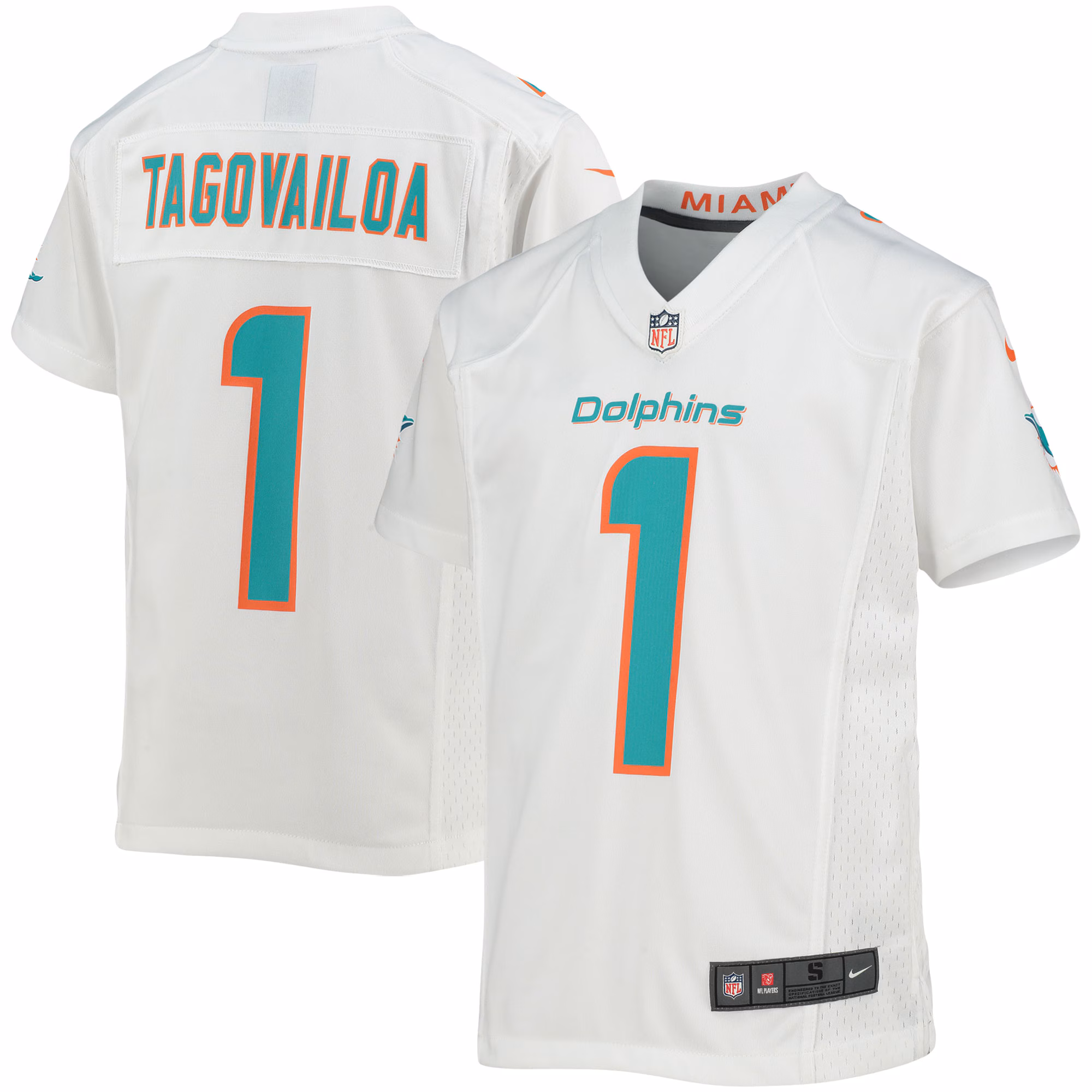 Tua Tagovailoa Miami Dolphins Youth Game Jersey - White