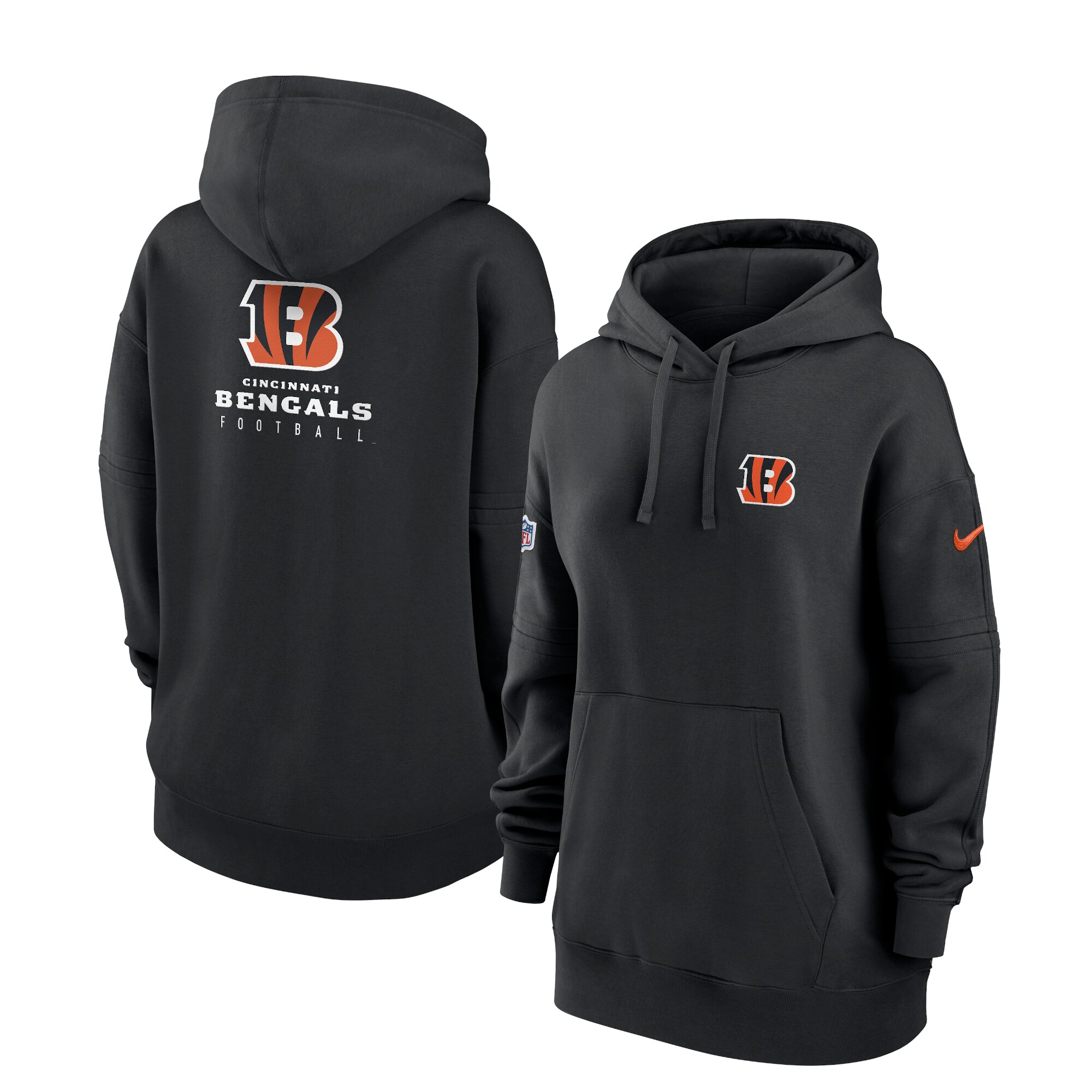 Cincinnati Bengals Women's 2023 Sideline Club Fleece Pullover Hoodie - Black