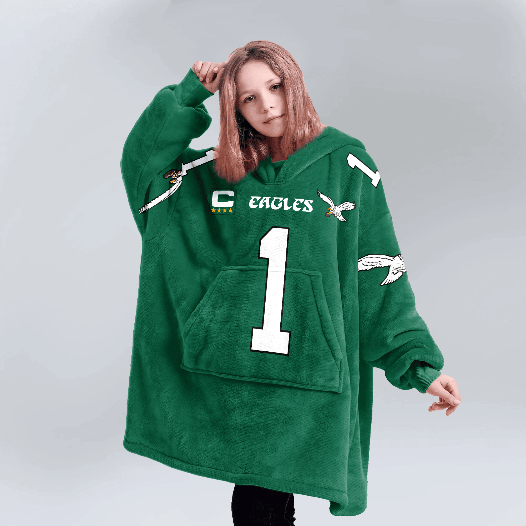 Kid 1 Philadelphia Football Unisex Blanket Hoodie