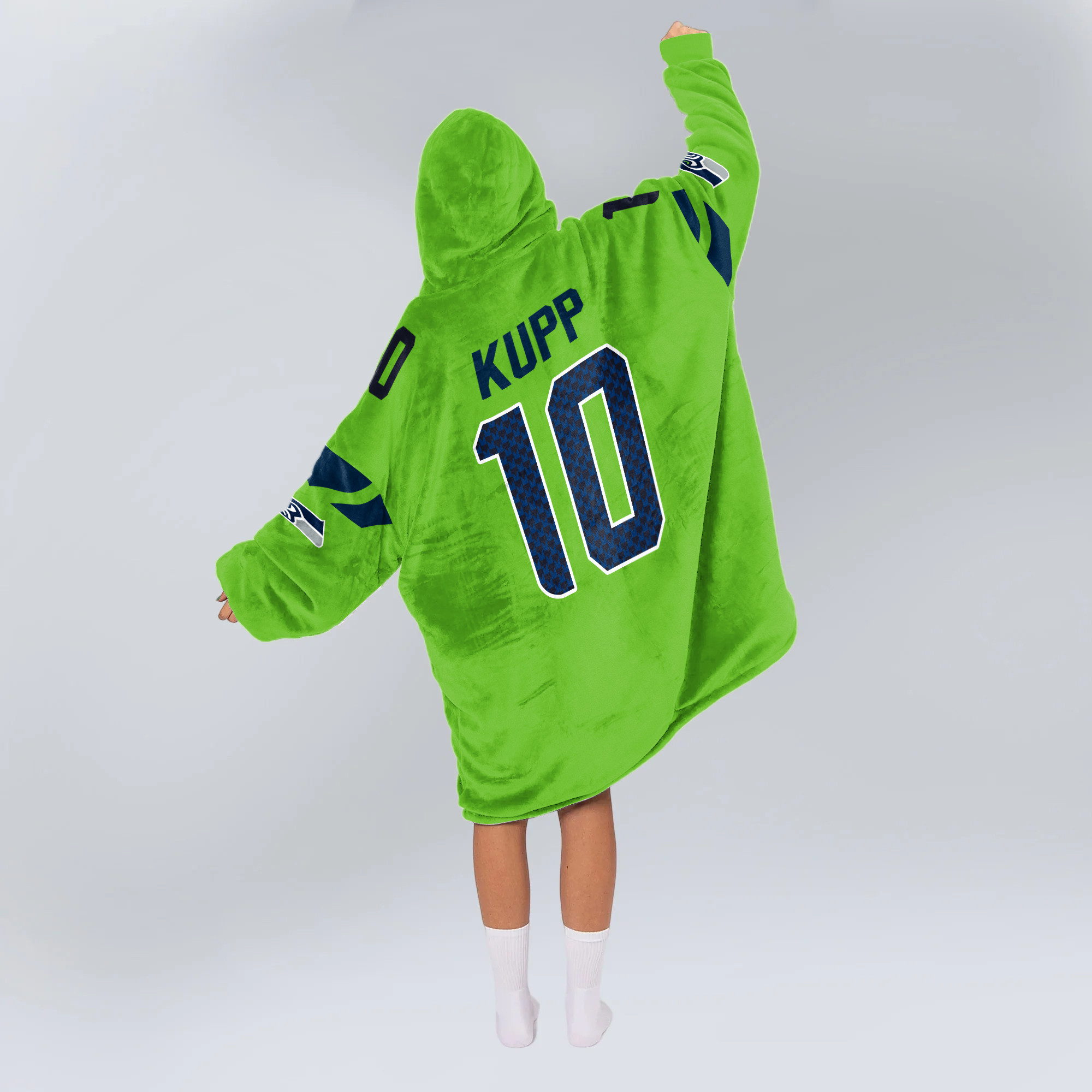 Adult 10 Seattle Football Unisex Blanket Hoodie