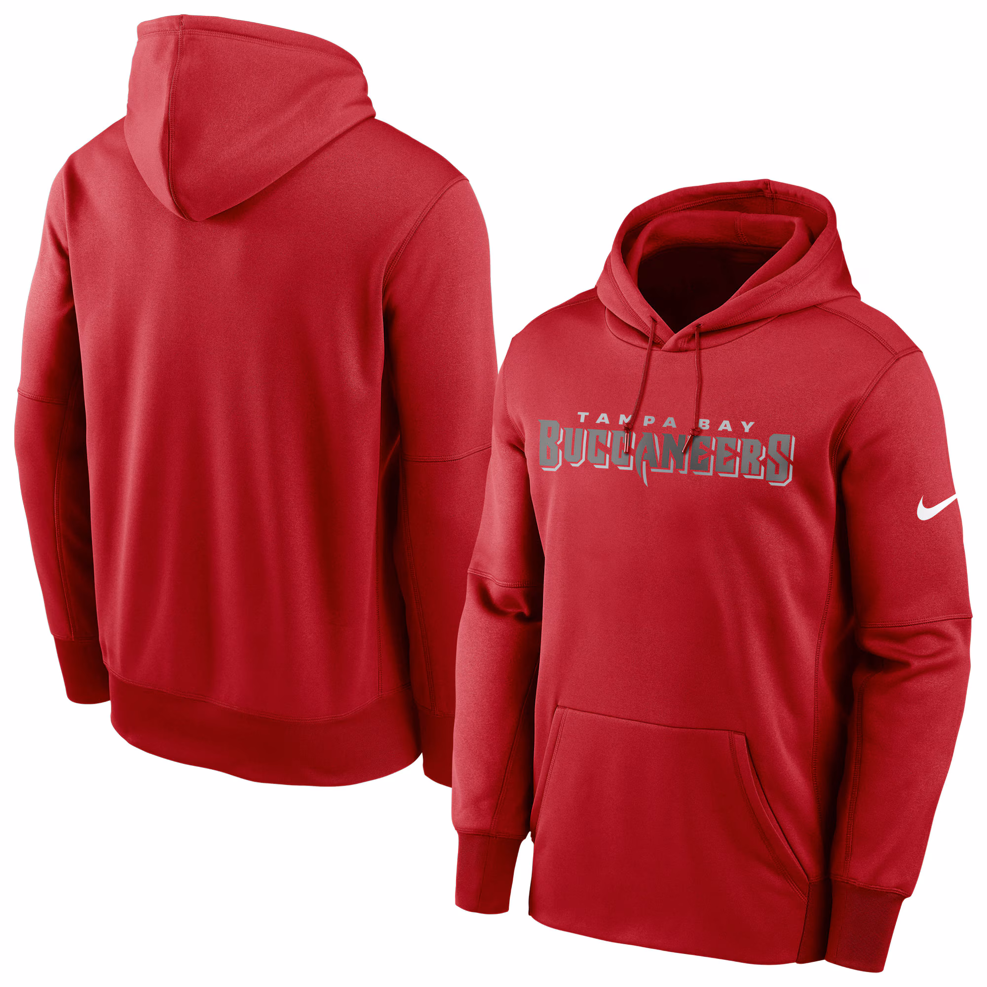 Tampa Bay Buccaneers Fan Gear Wordmark Performance Pullover Hoodie - Red