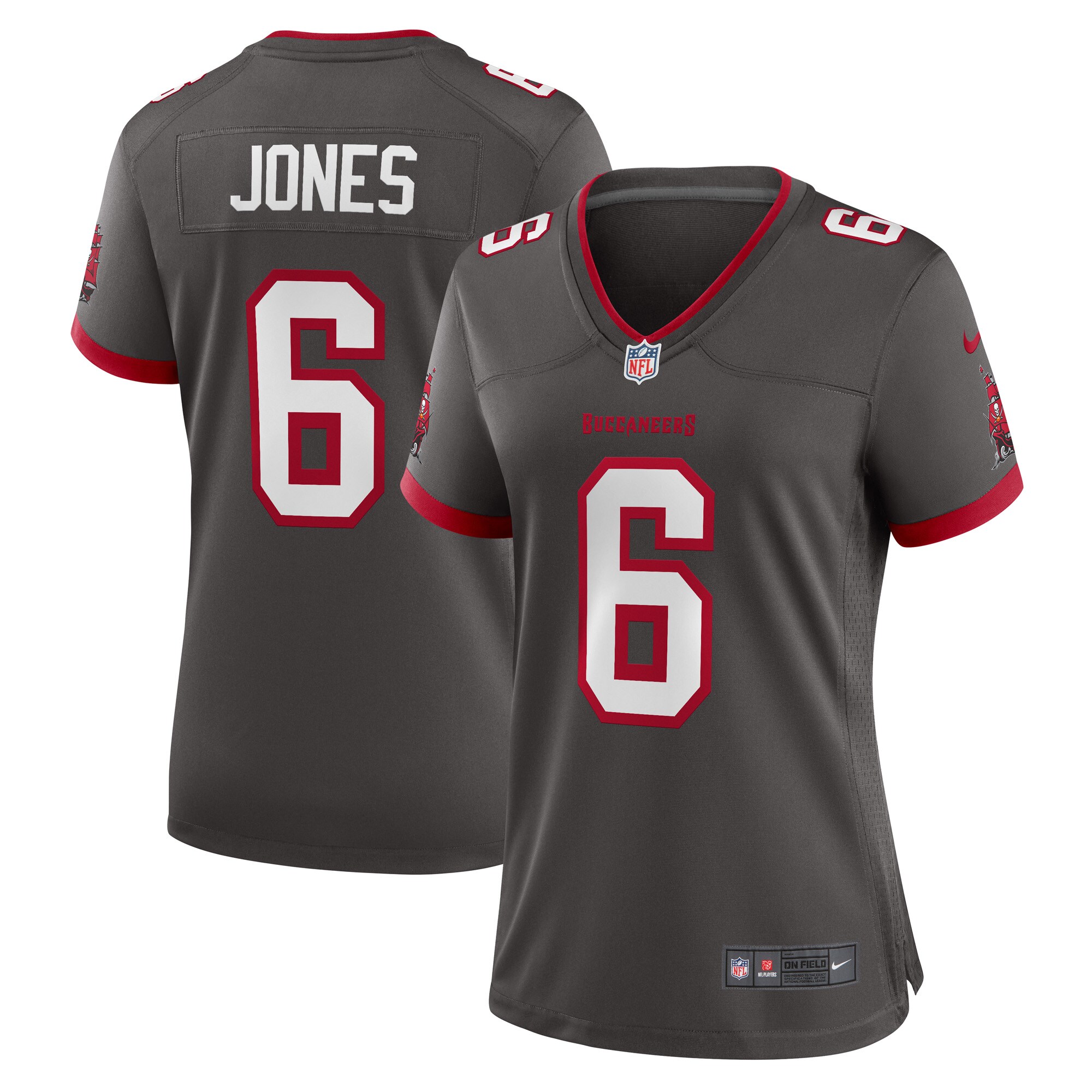 Julio Jones Tampa Bay Buccaneers  Women's Player Game Jersey - Pewter