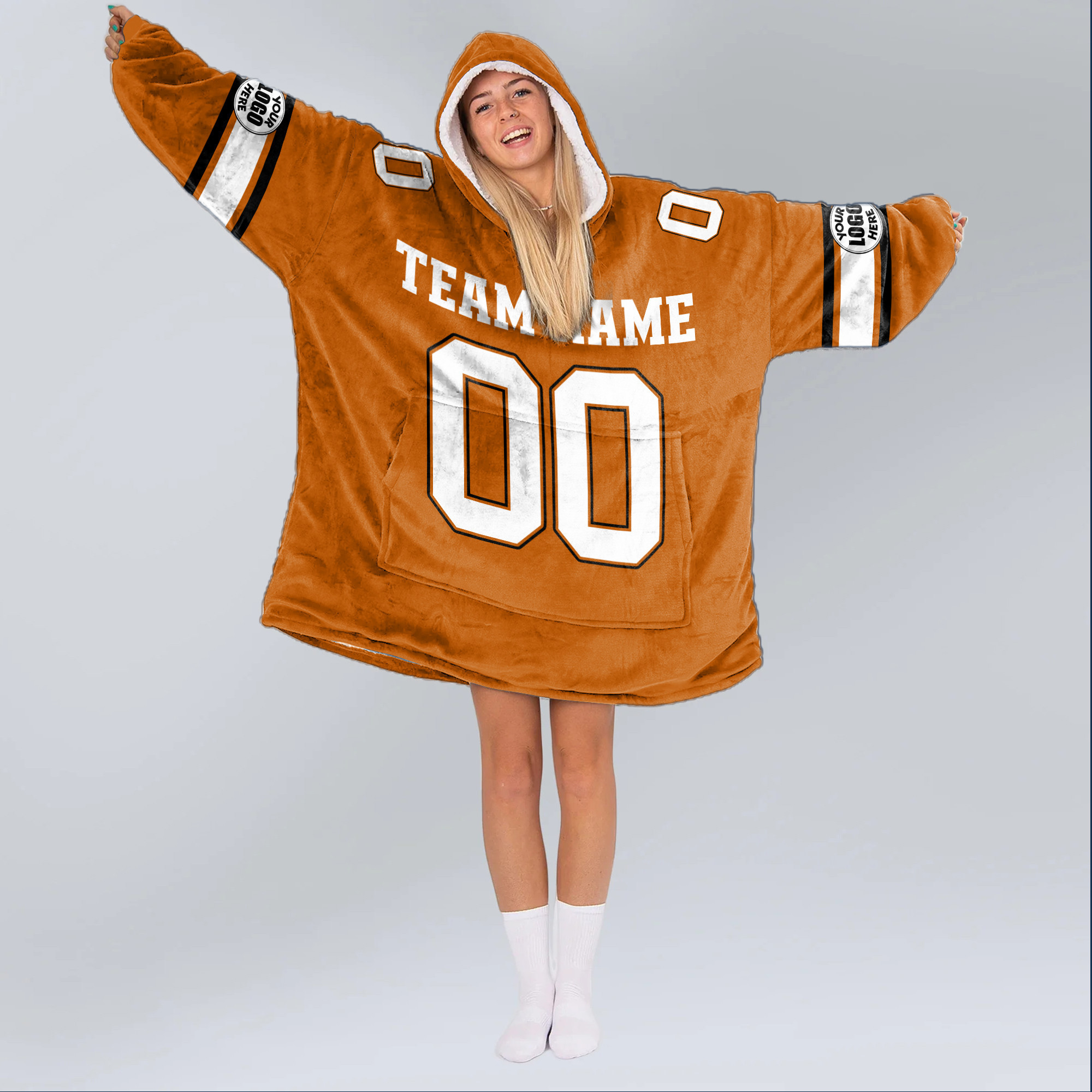 Adult Custom Blanket Hoodie Texas Inspired Color