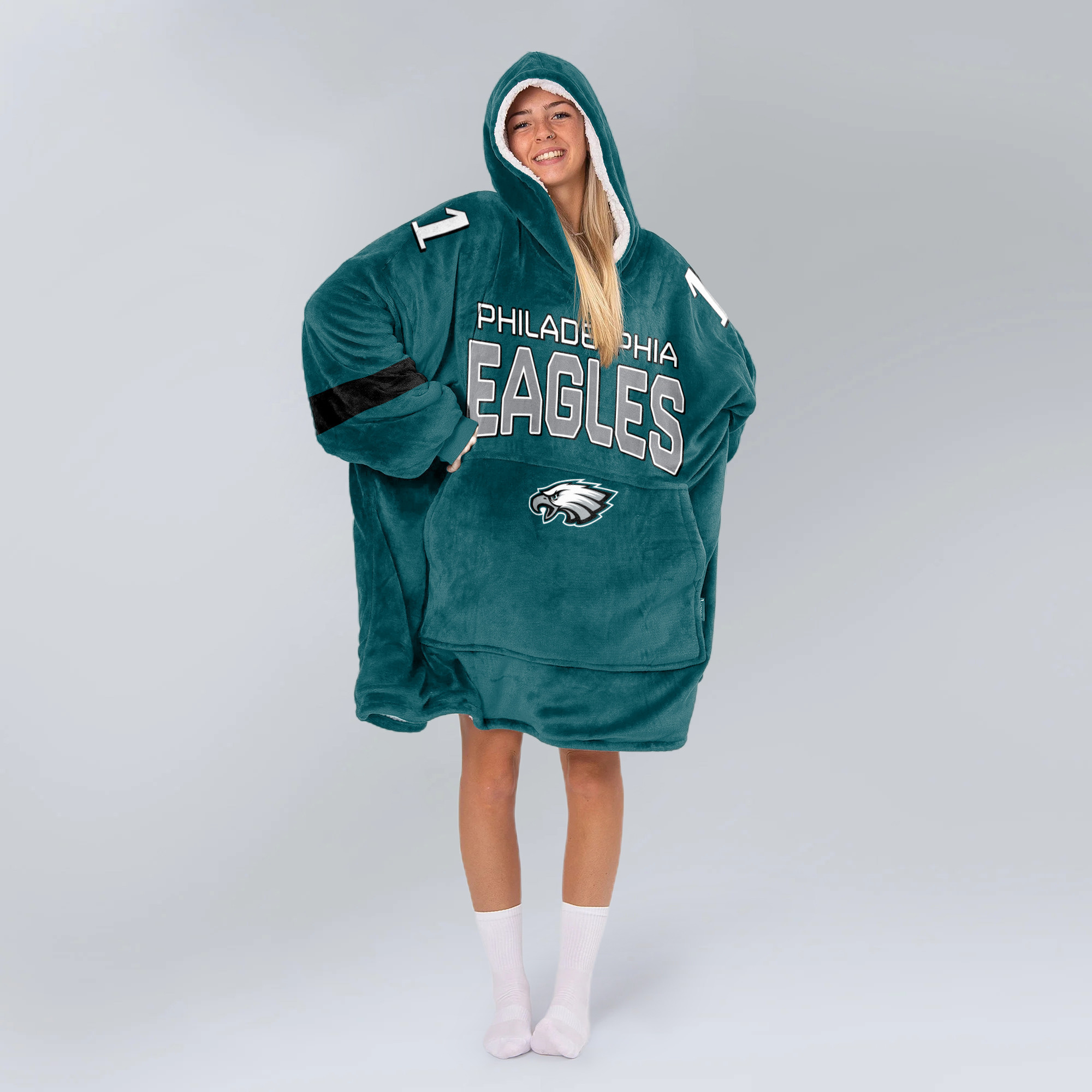 Adult 1 Philadelphia Football Unisex Blanket Hoodie