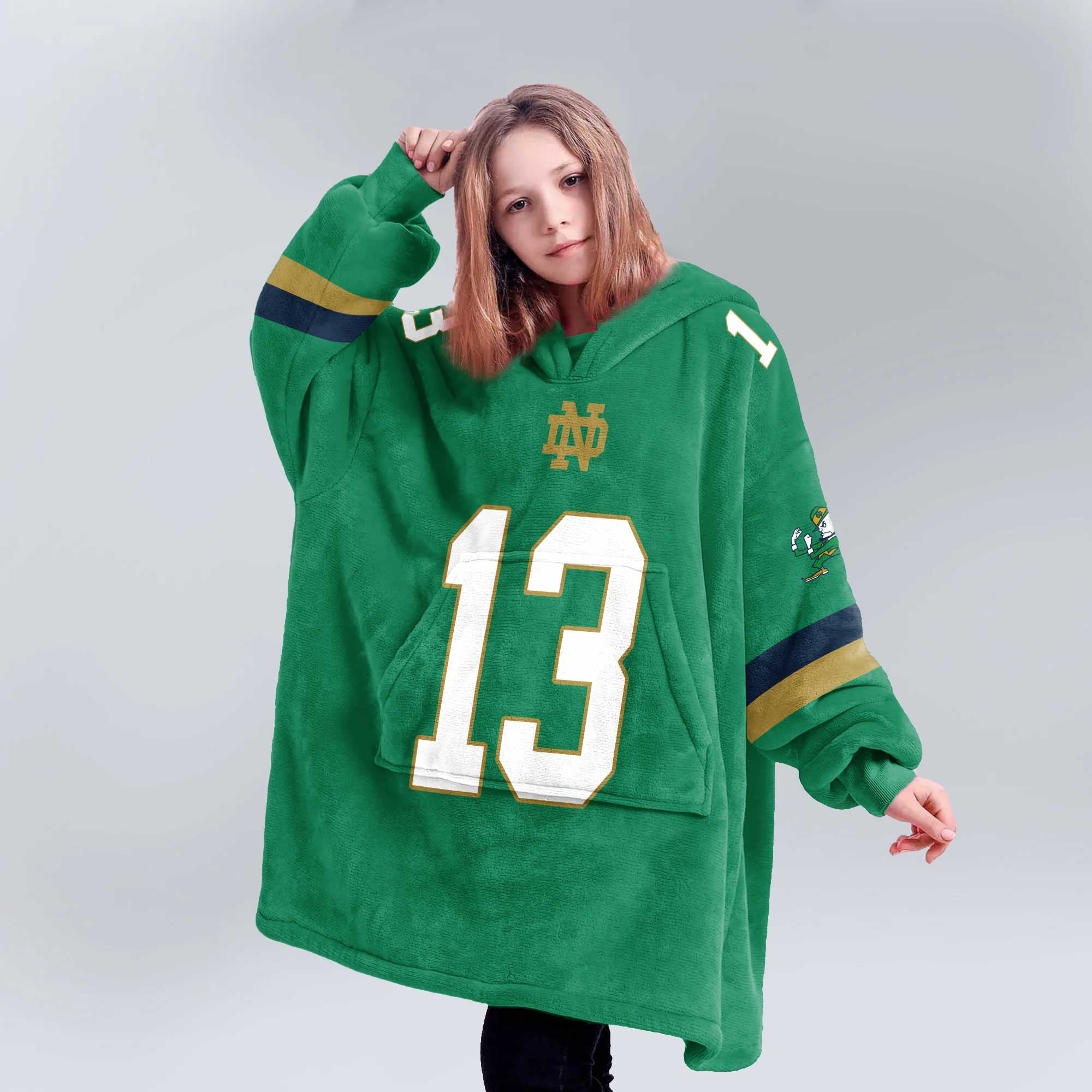 Adult Notre Dame Football Unisex Blanket Hoodie