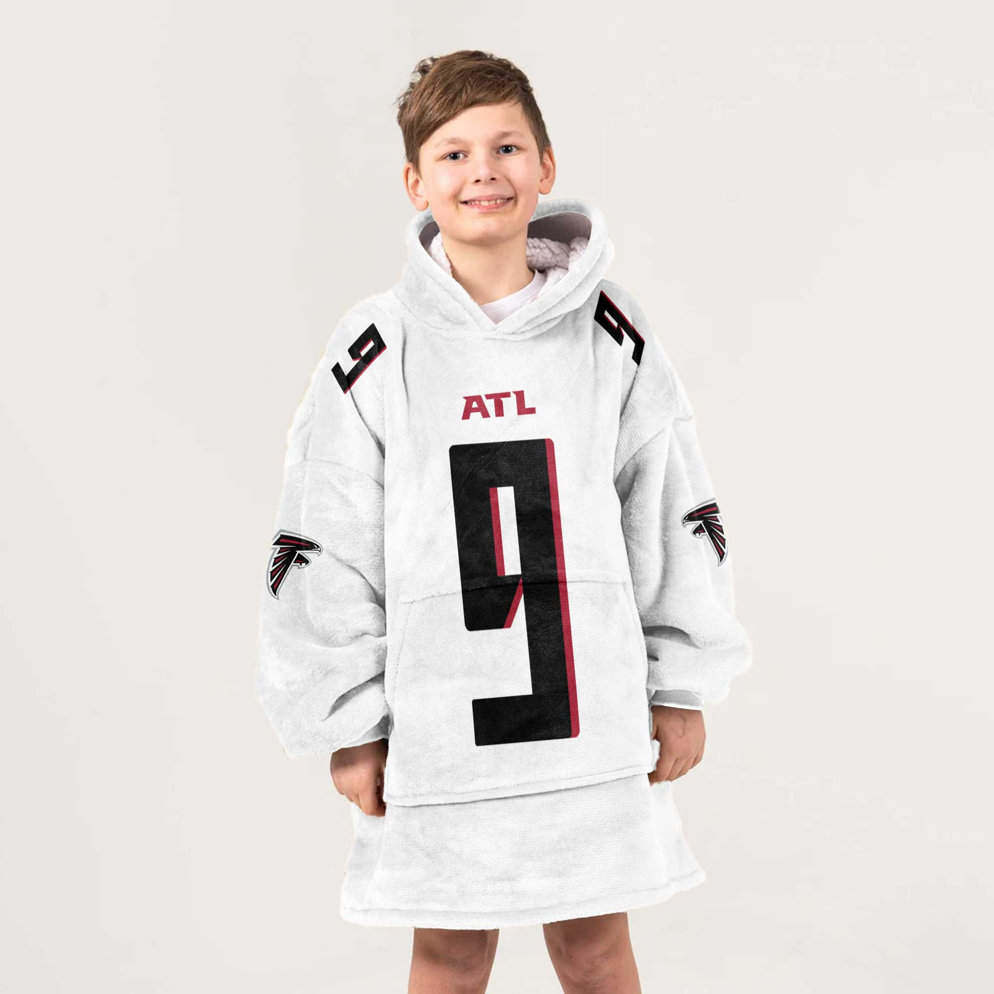 Kid 9 Atlanta Football Unisex Blanket Hoodie