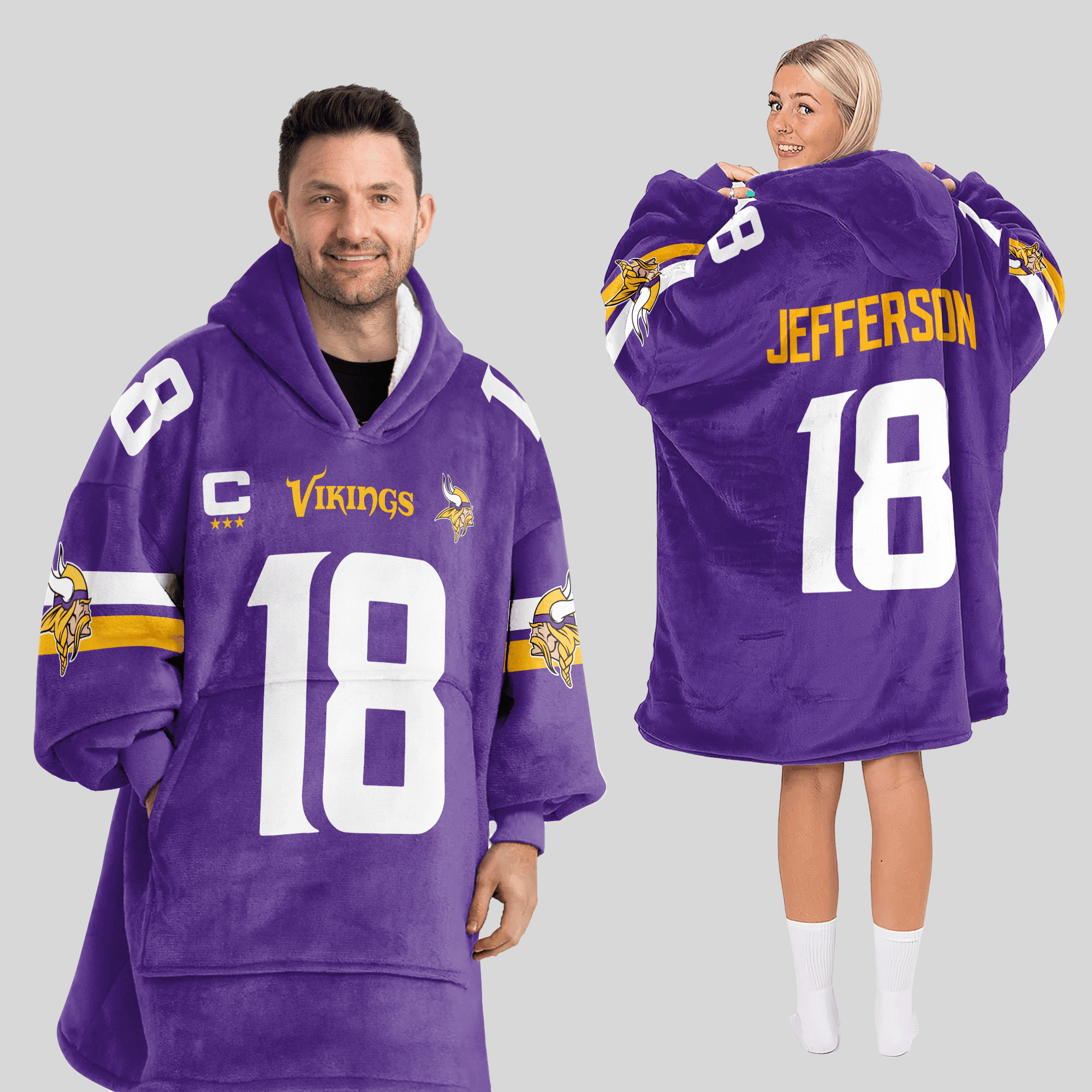 Captain 18 Minnesota Football Unisex Blanket Hoodie