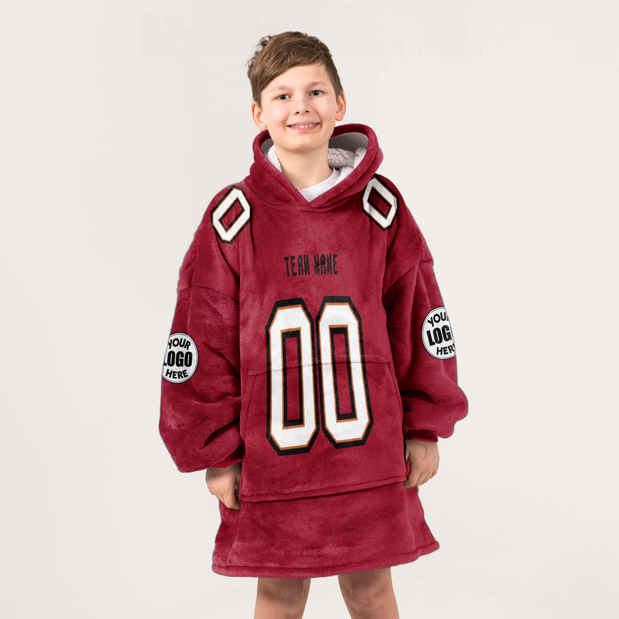 Adult Custom Blanket Hoodie Tampa Bay Inspired Color