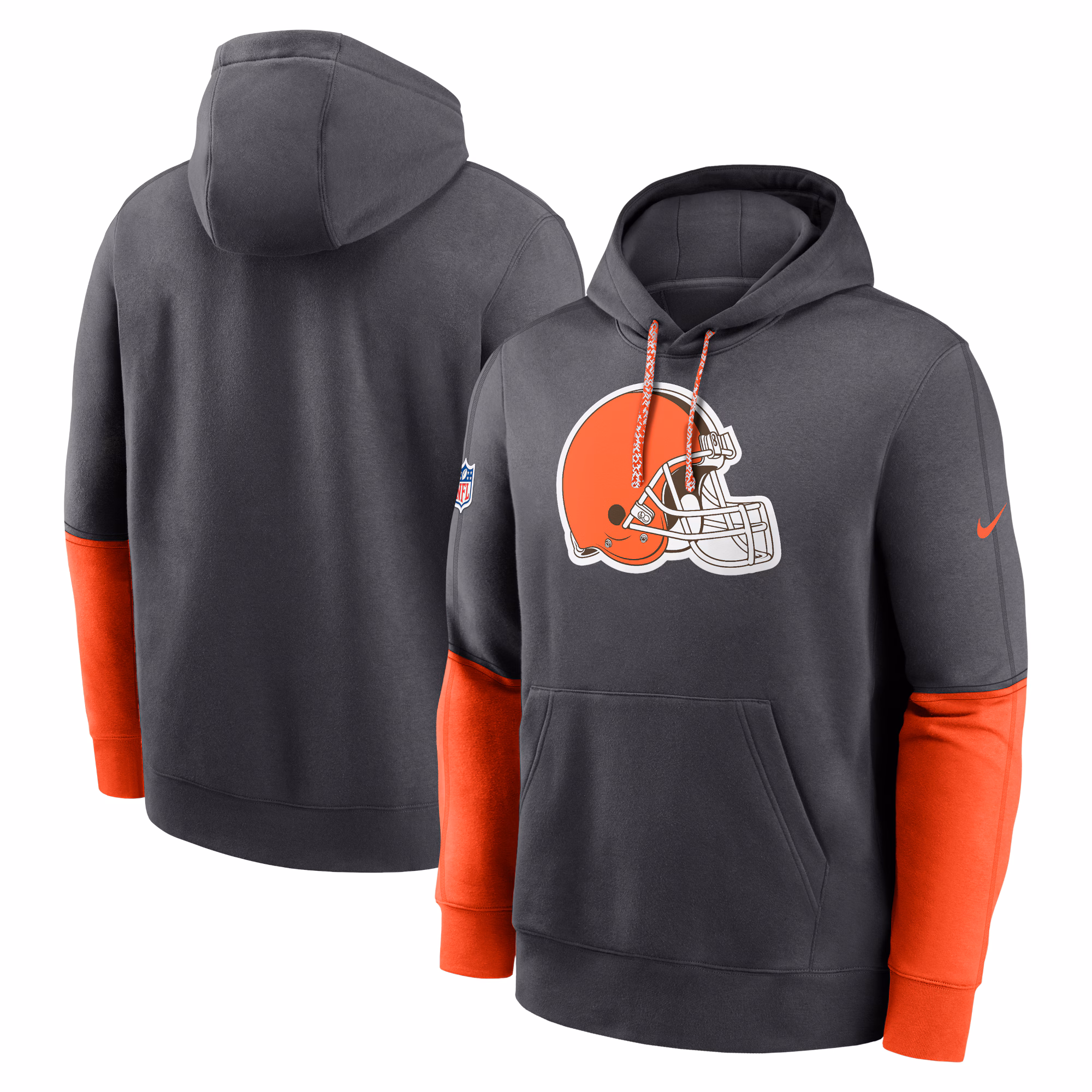 Cleveland Browns 2024 Sideline Club Pullover Hoodie - Anthracite