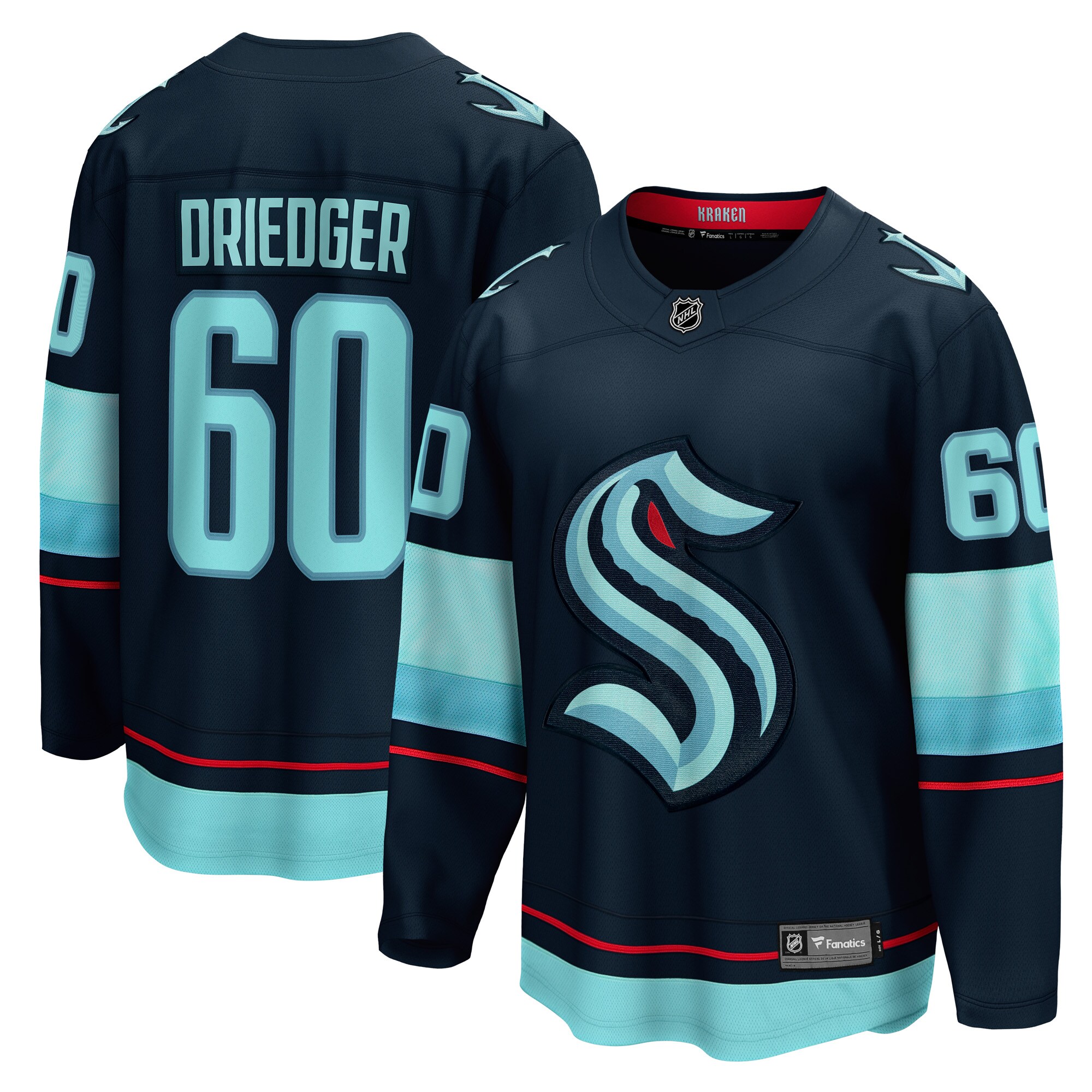 Chris Driedger Seattle Kraken Home Breakaway Player Jersey - Deep Sea Blue