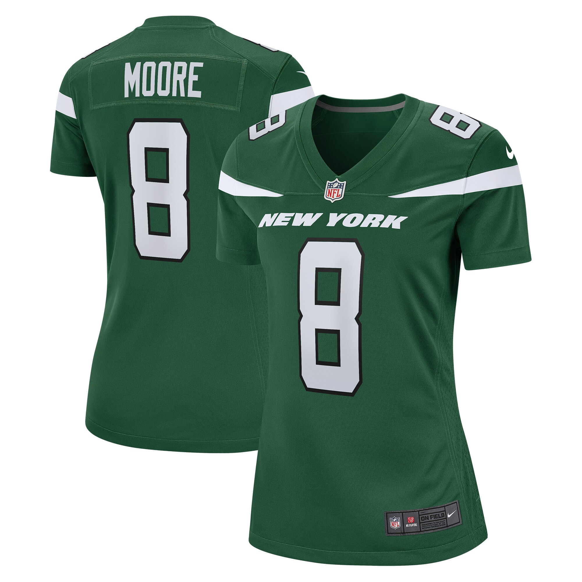 Elijah Moore New York Jets  Women's Game Player Jersey - Gotham Green