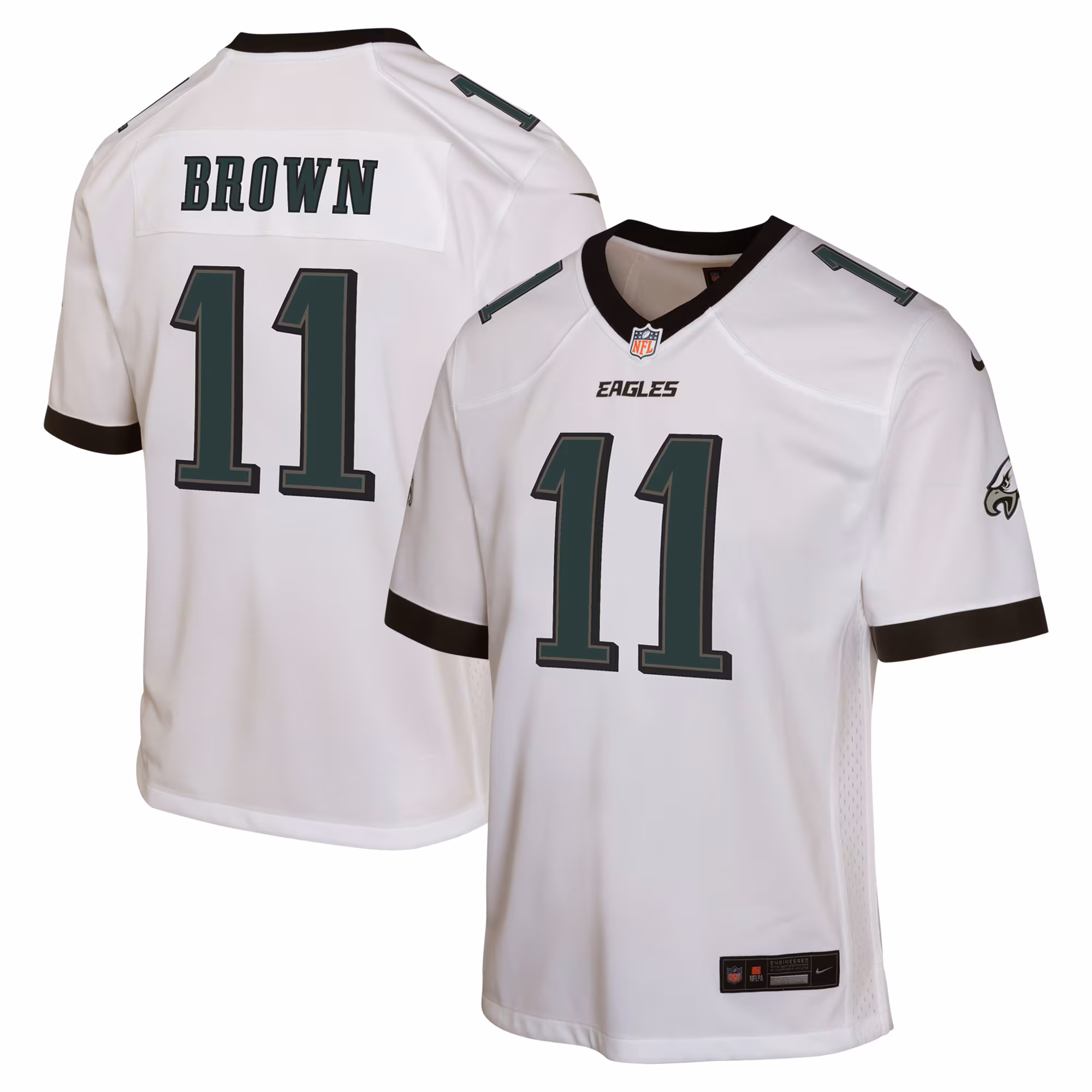 A.J. Brown Philadelphia Eagles #11 Youth Game Jersey - White