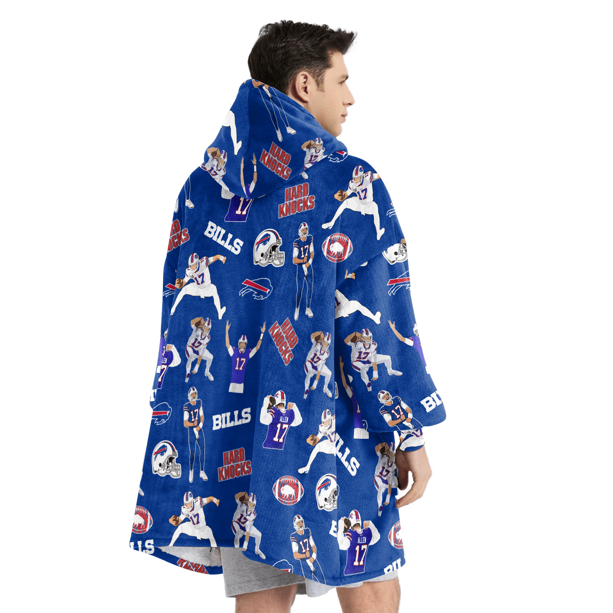 J.A 17 Buffalo Football Full Patterns Unisex Blanket Hoodie