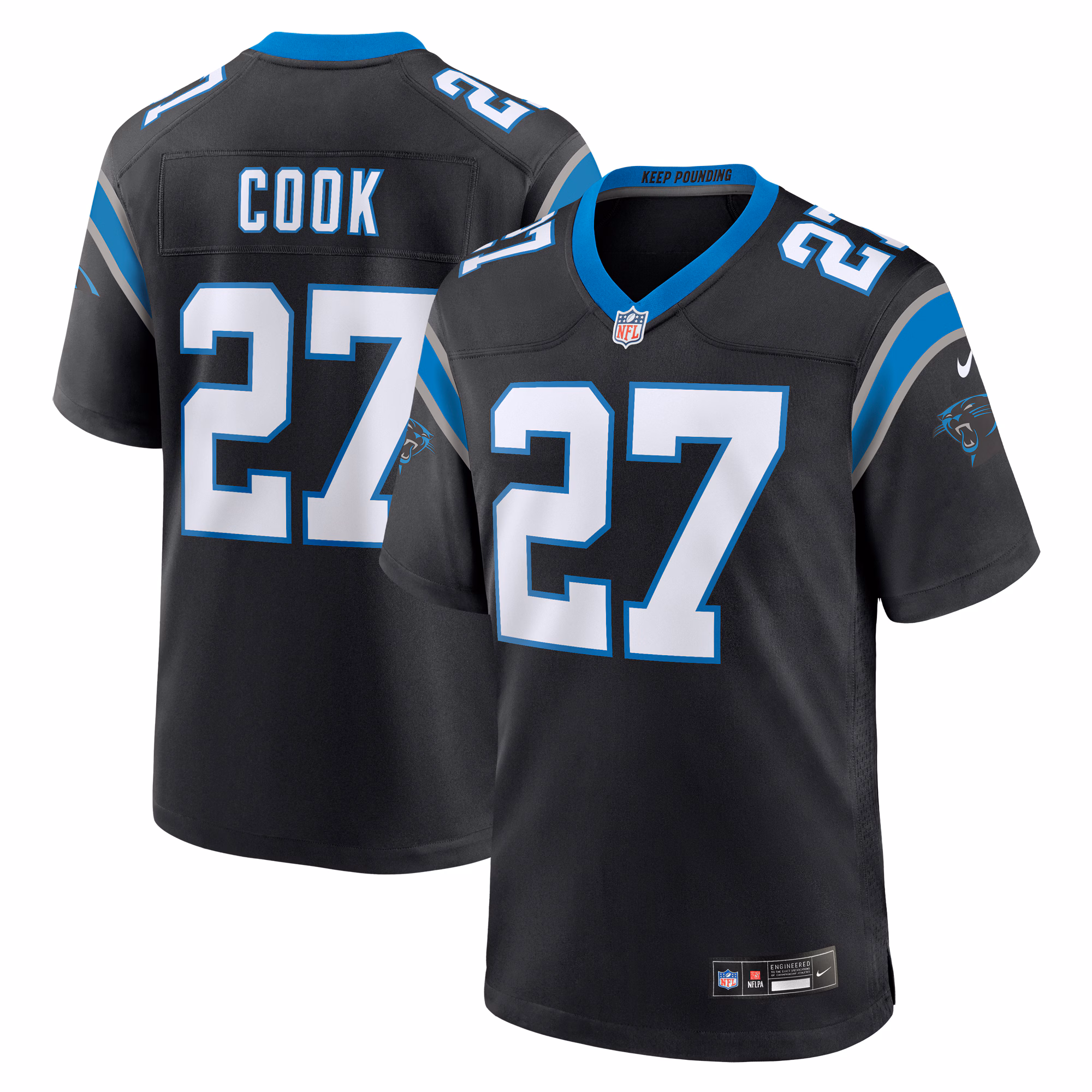 Alex Cook Carolina Panthers  Game Jersey -  Black