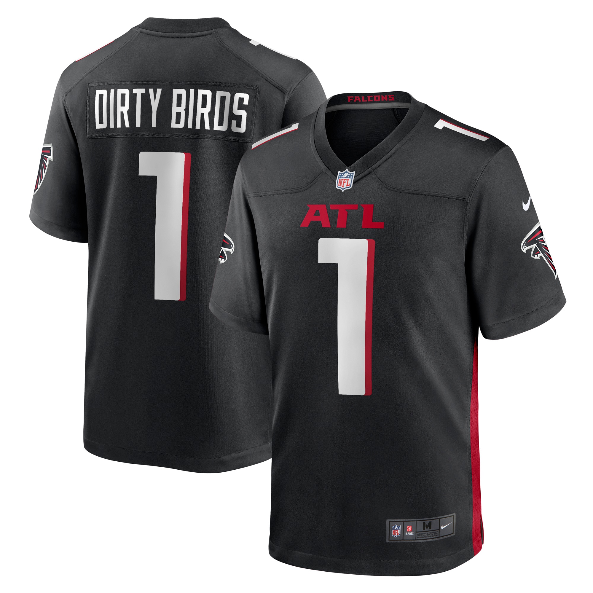 Dirty Birds Atlanta Falcons Game Jersey - Black