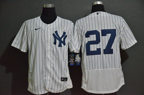 Men's New York Yankees #27 Giancarlo Stanton White Home No Name Stitched MLB Flex Base  Jersey