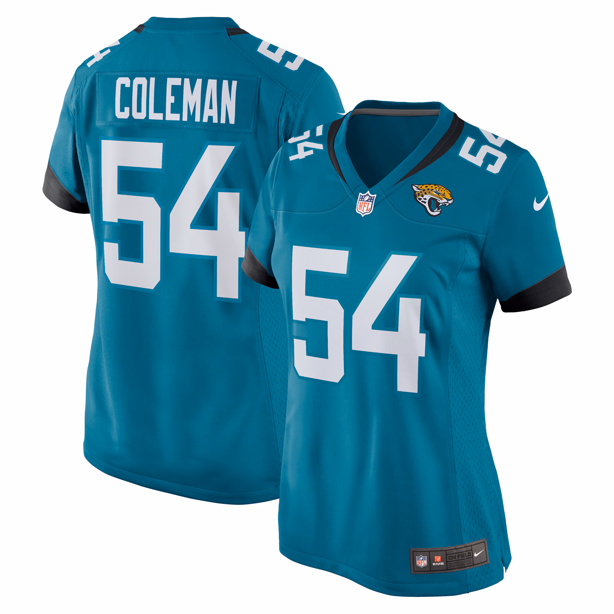 DJ Coleman Jacksonville Jaguars Women's  Game Jersey -  Teal