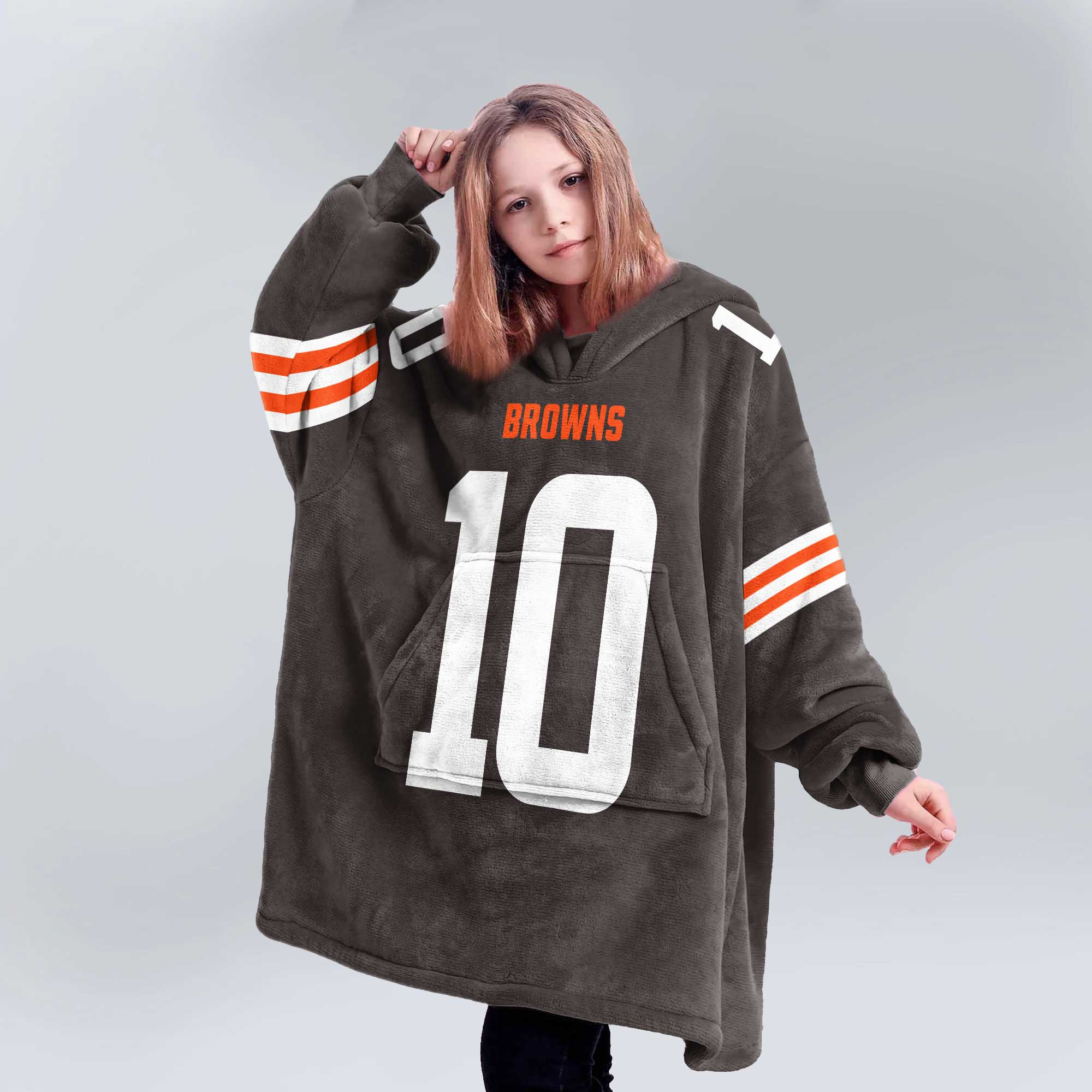 Q.J 10 Cleveland Football Unisex Blanket Hoodie