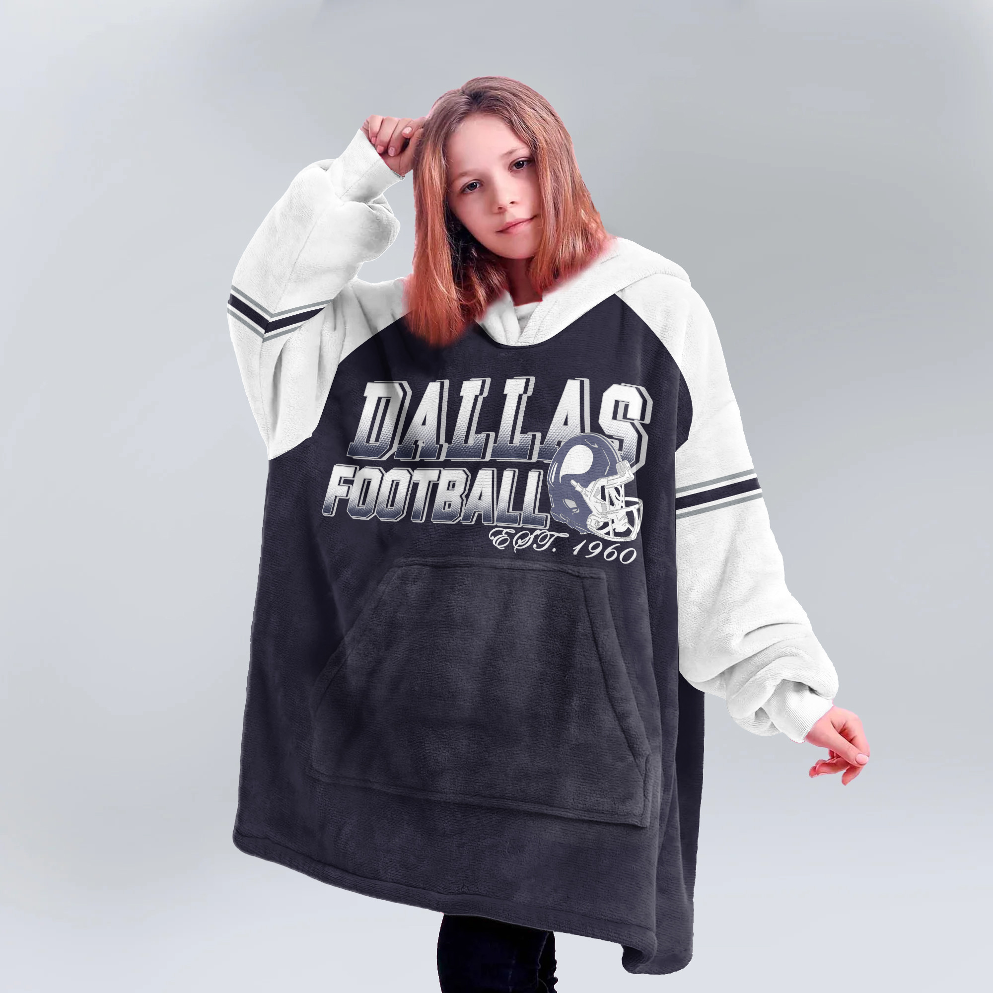 Adult Dallas Football Unisex Blanket Hoodie