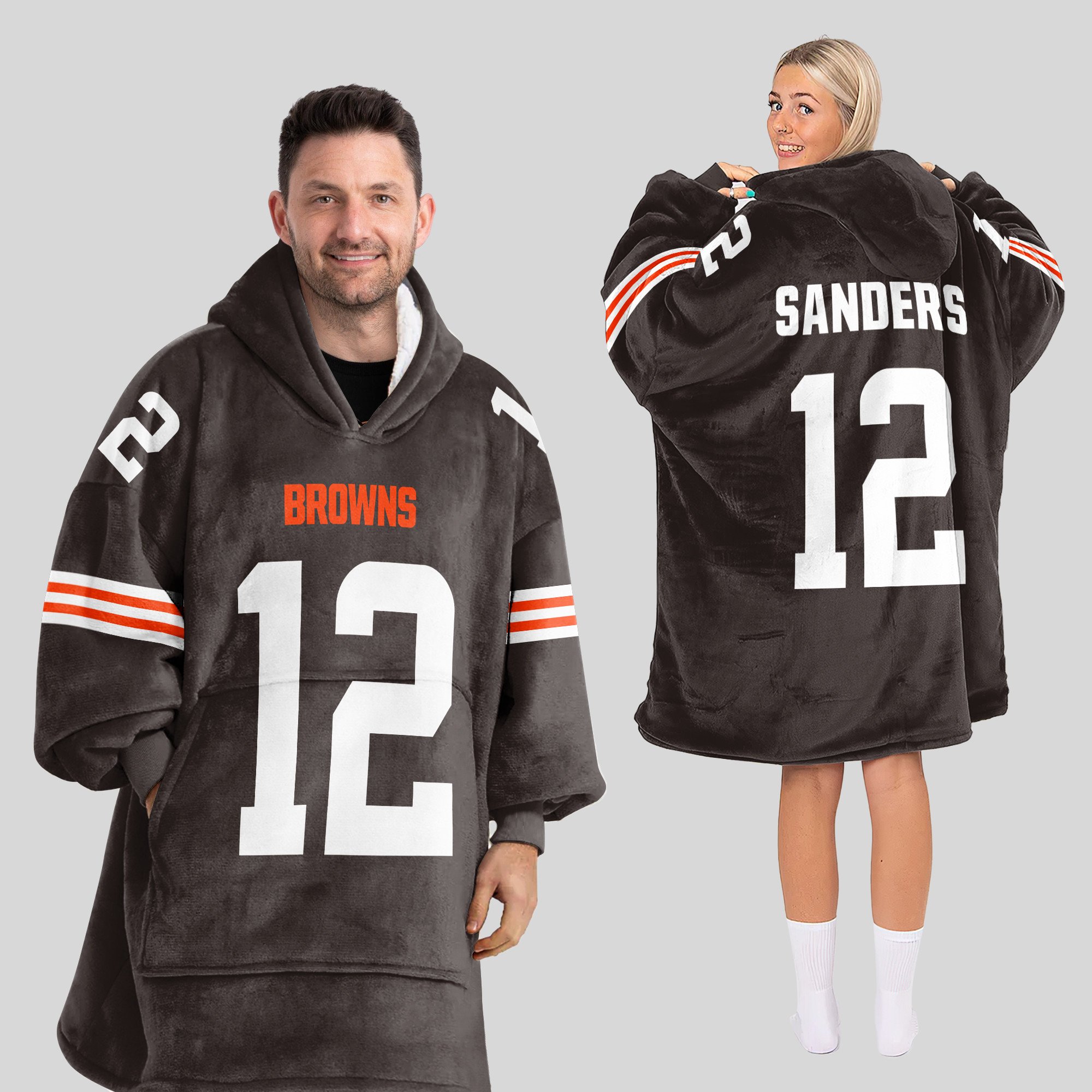 Adult S.S 12 Cleveland Football Unisex Blanket Hoodie