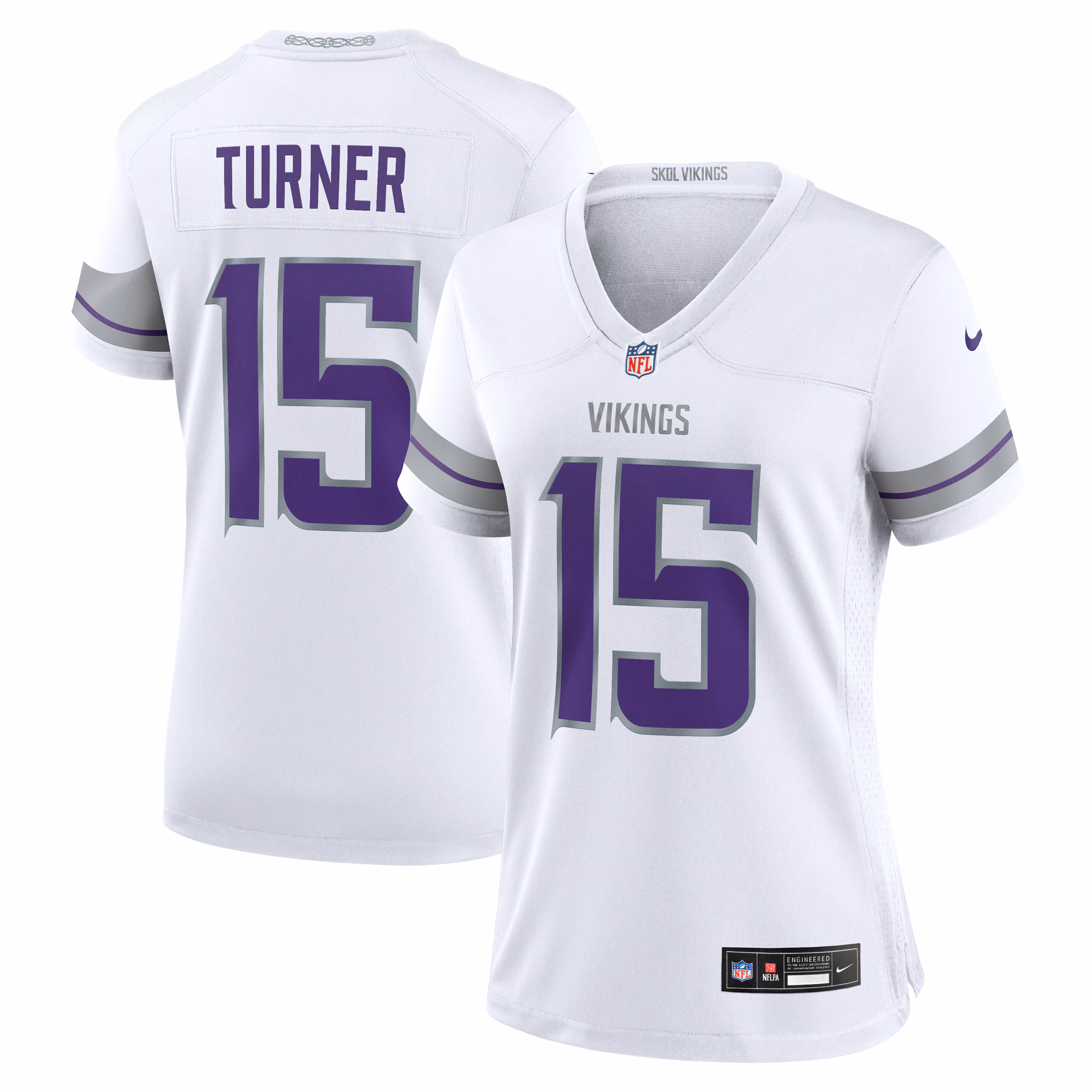 Dallas Turner Minnesota Vikings Women's Alternate Game Player Jersey - White