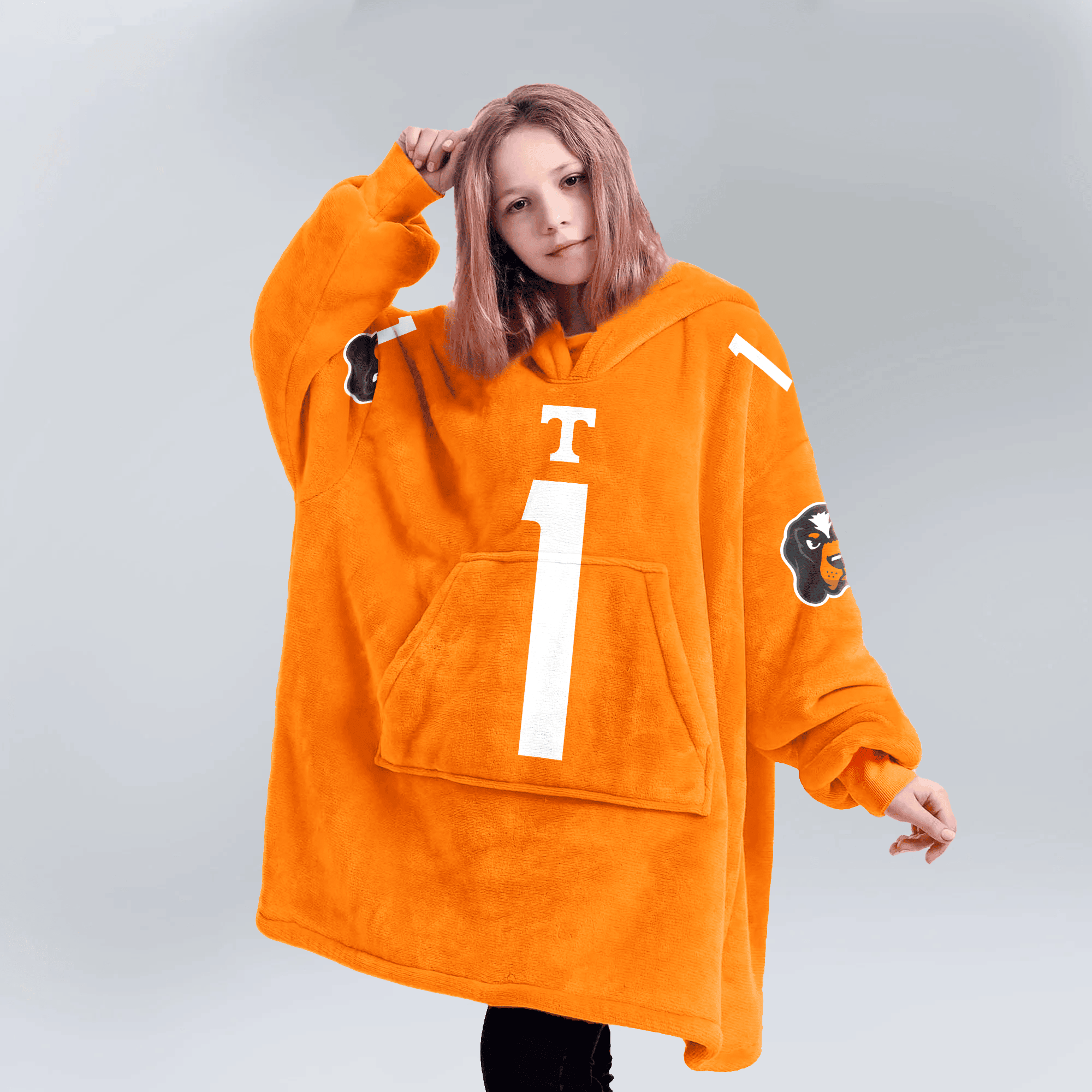 Kid 1 Tennessee Football Unisex Blanket Hoodie