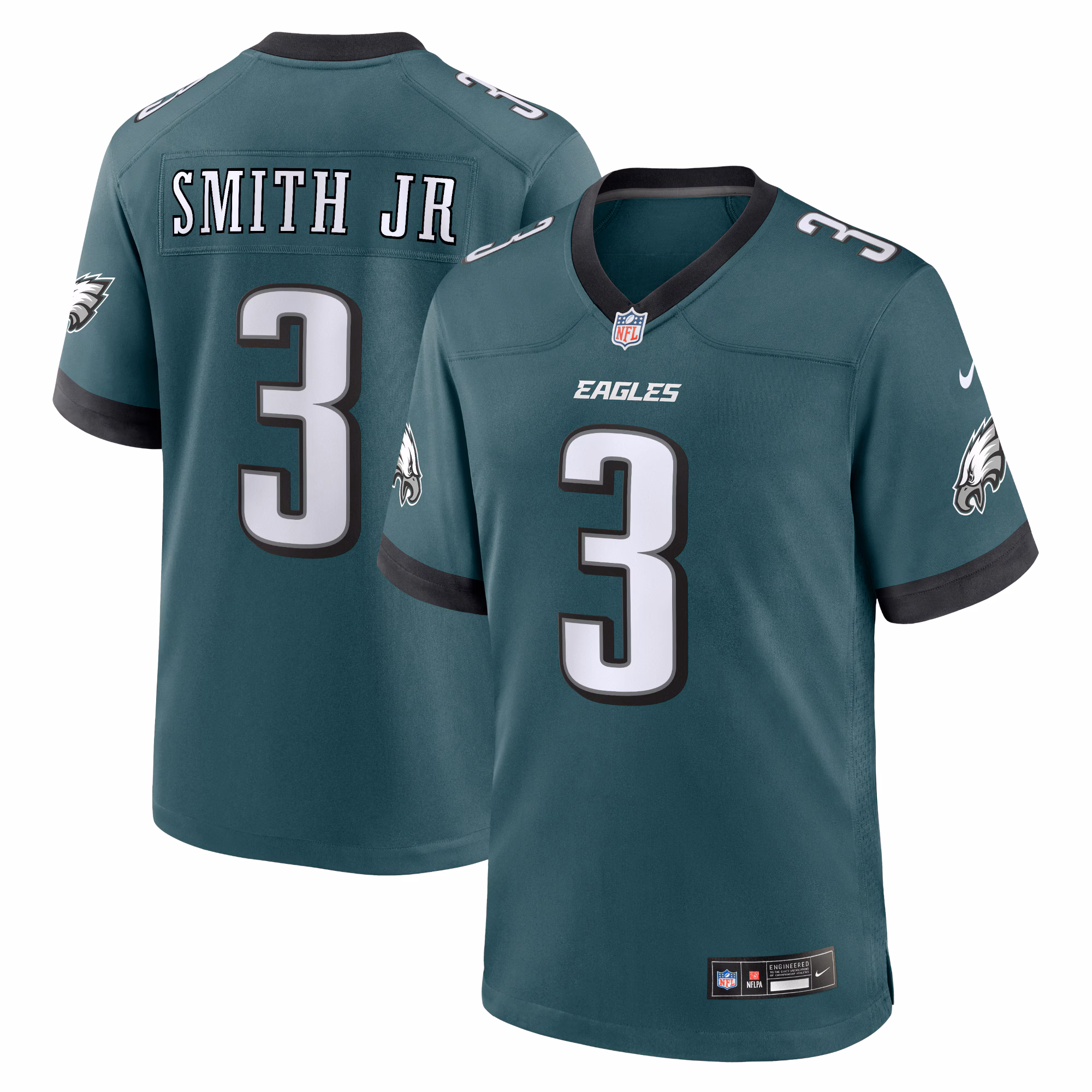 Nolan Smith #3 Philadelphia Eagles Team Game Jersey - Midnight Green