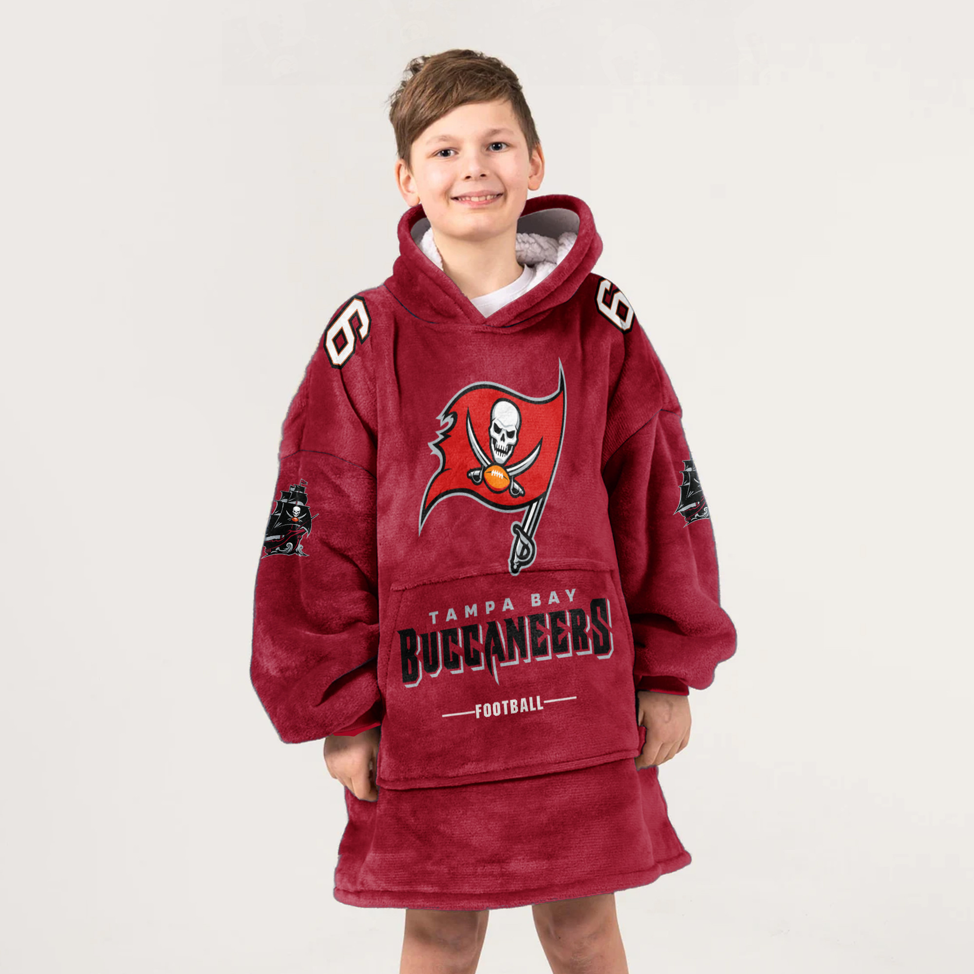 Adult B.M 6 Tampa Bay Football Unisex Blanket Hoodie