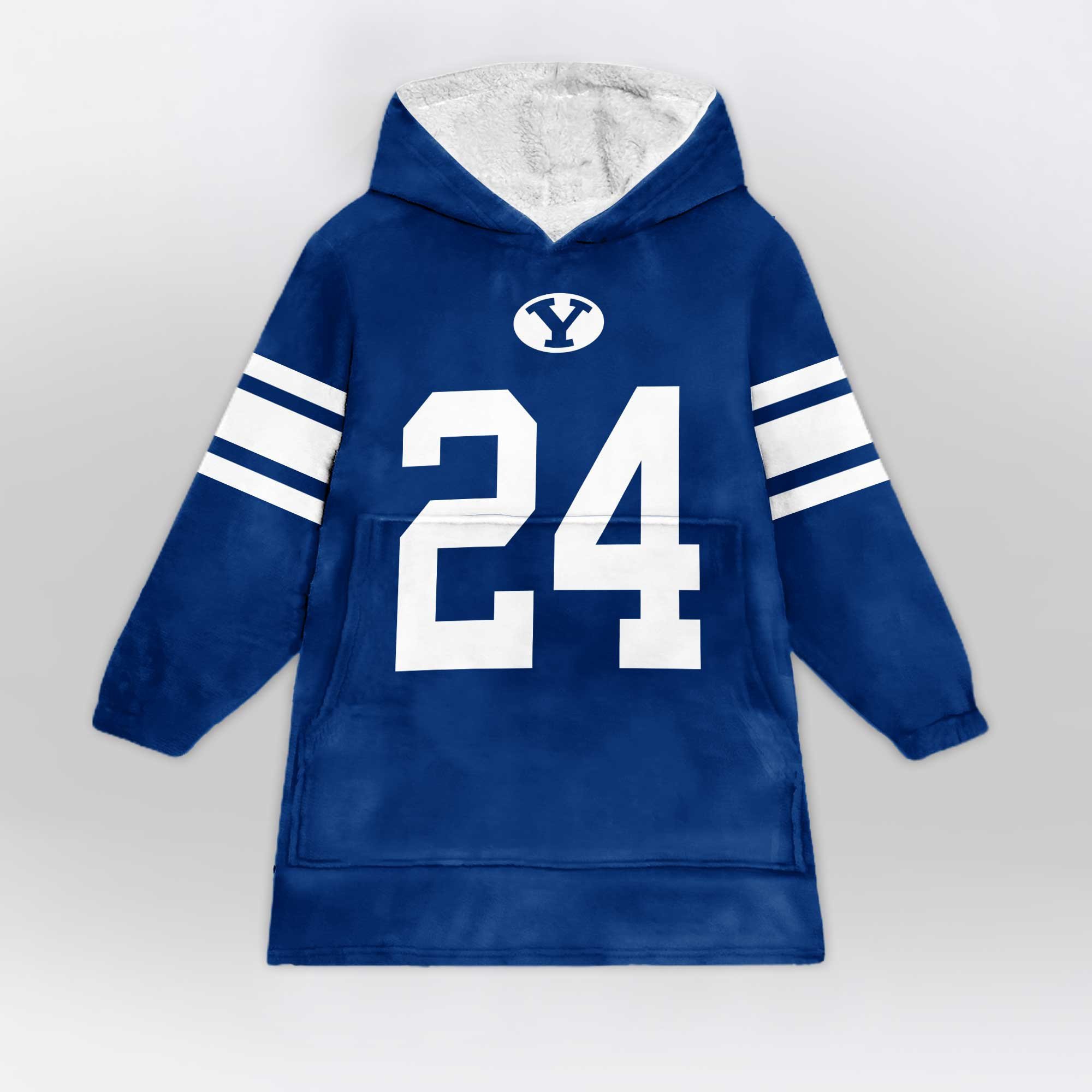 Adult #24 BYU Cougars Football Unisex Blanket Hoodie