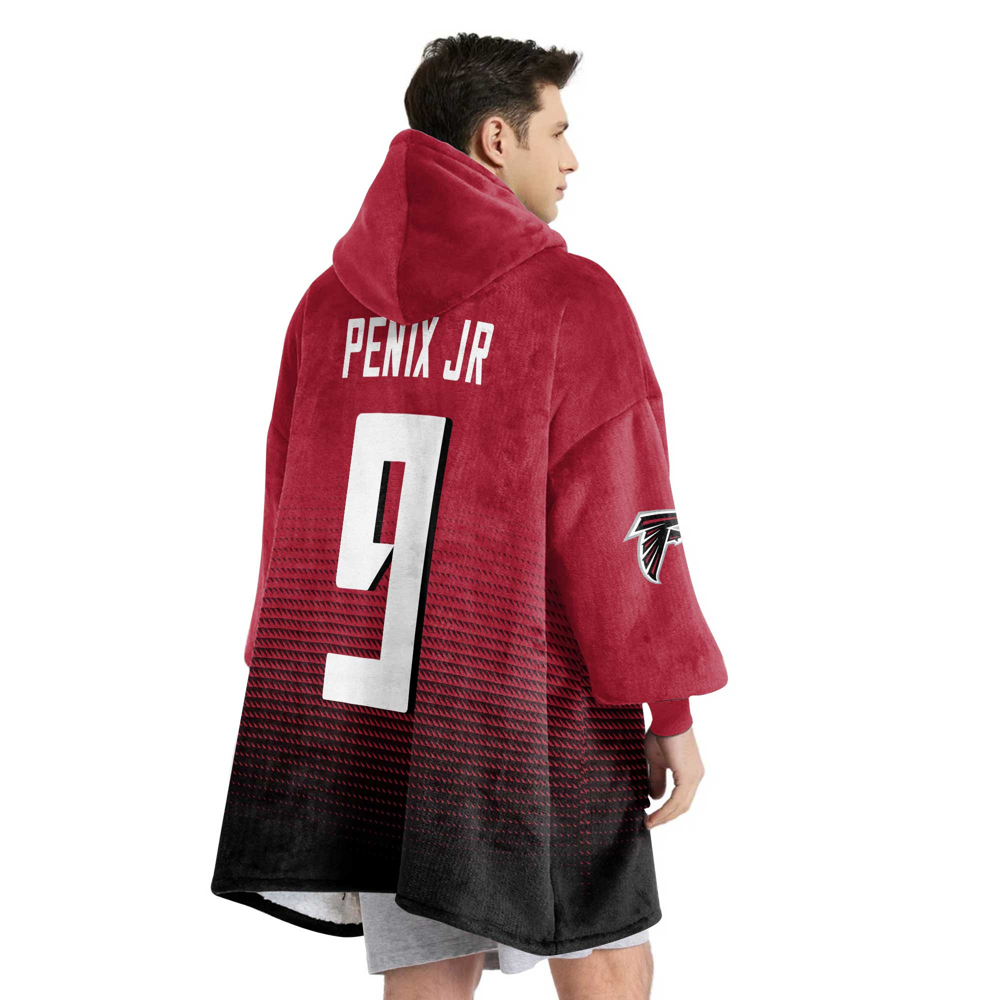 Adult 9 Atlanta Football Unisex Blanket Hoodie