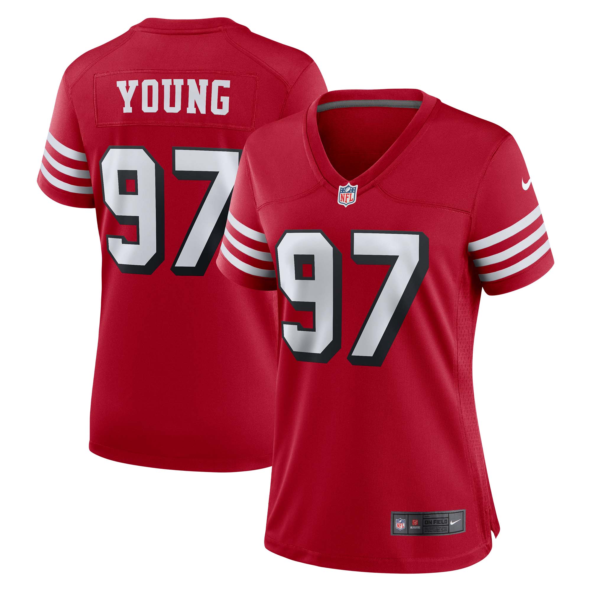 Bryant Young San Francisco 49ers  Women's Alternate Game Jersey - Scarlet