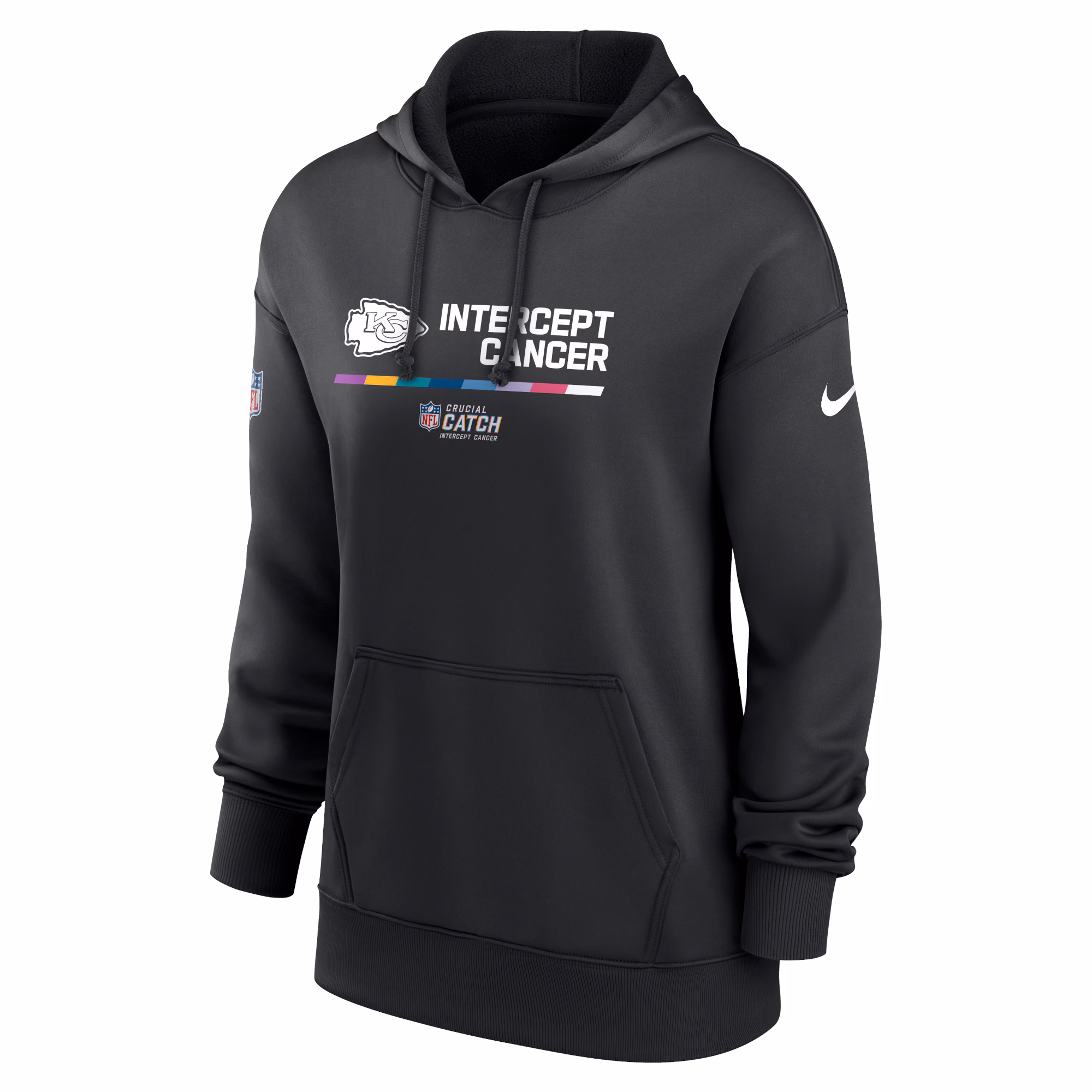 Women's Black Kansas City Chiefs 2022 NFL Crucial Catch - Therma Performance Pullover Hoodie