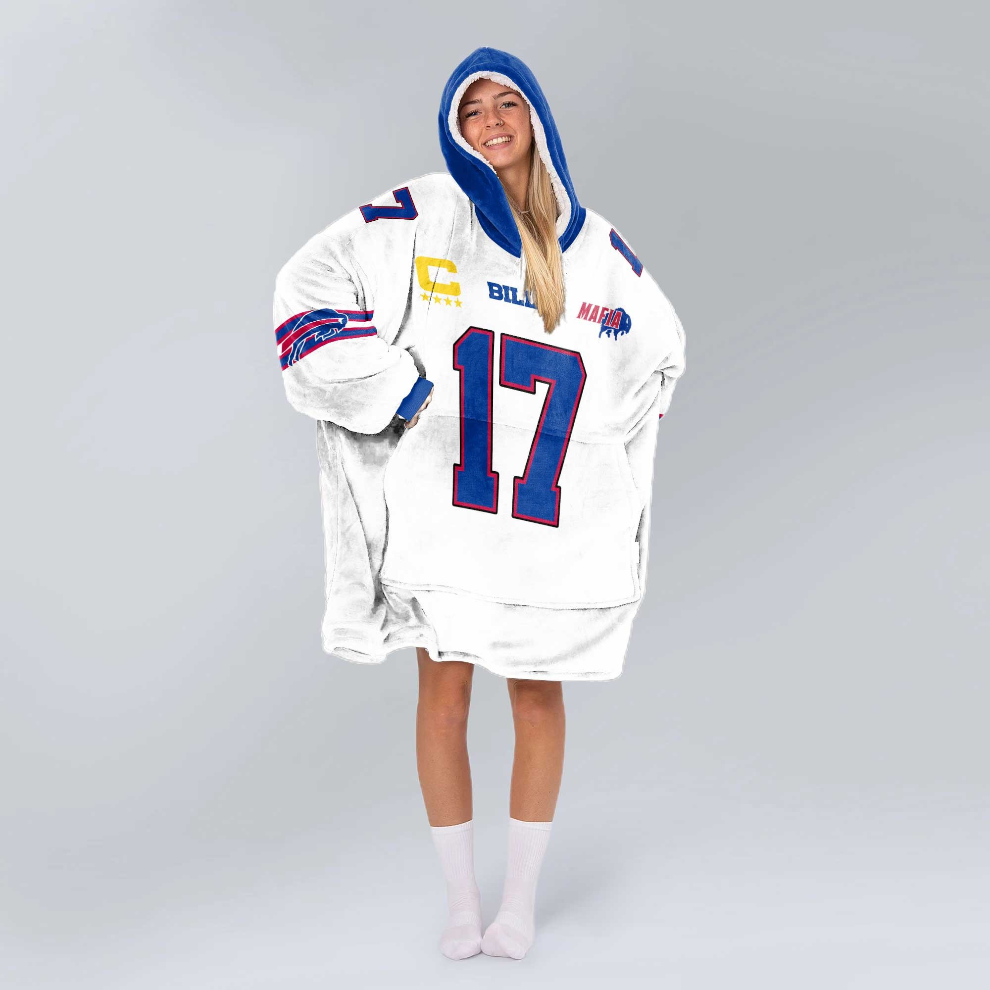 Mafia J.A 17 Buffalo Football Unisex Blanket Hoodie