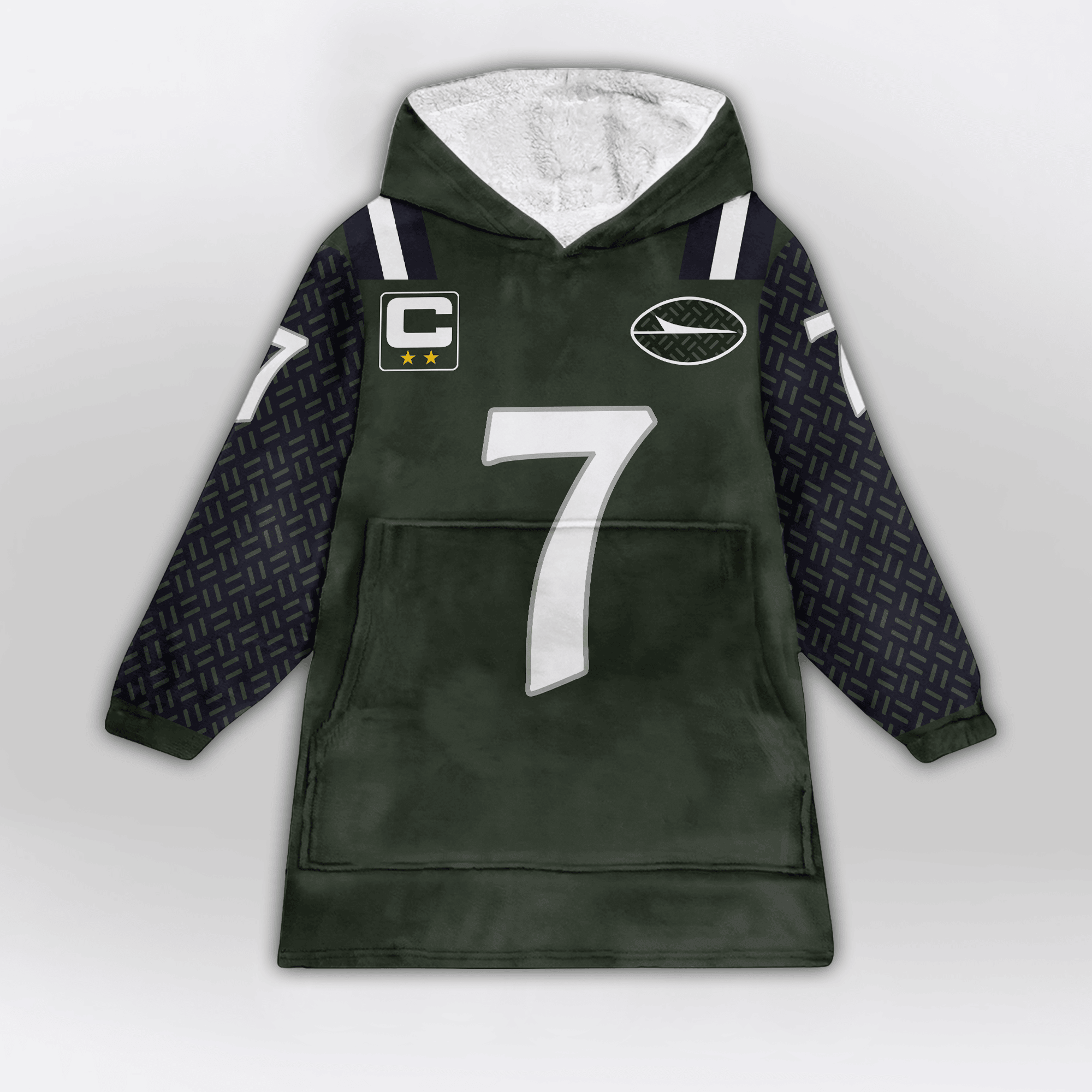 Adult J.F 7 Captain New York J Football Unisex Blanket Hoodie