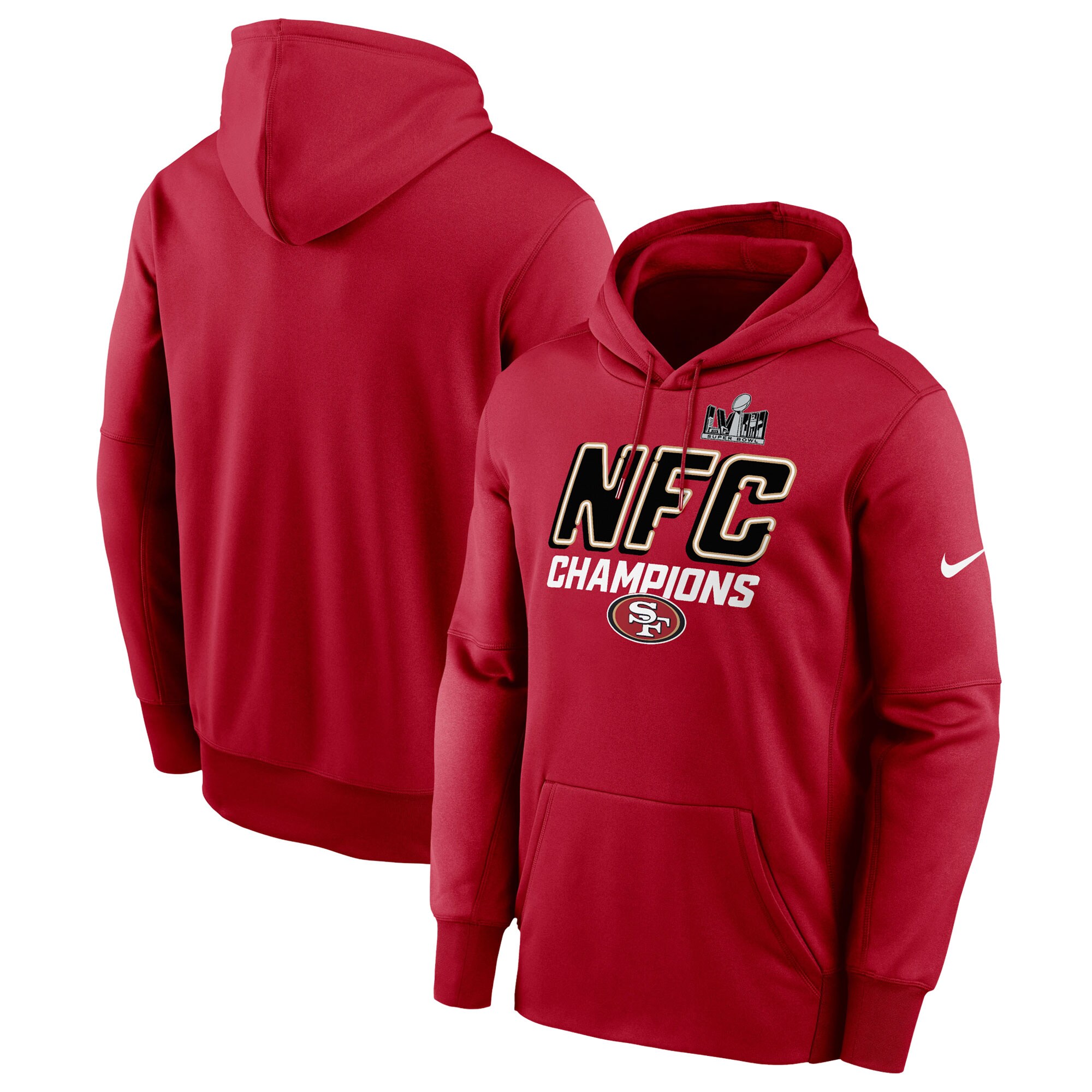 San Francisco 49ers 49ers 2023 NFC Champions Iconic Pullover Hoodie – Scarlet