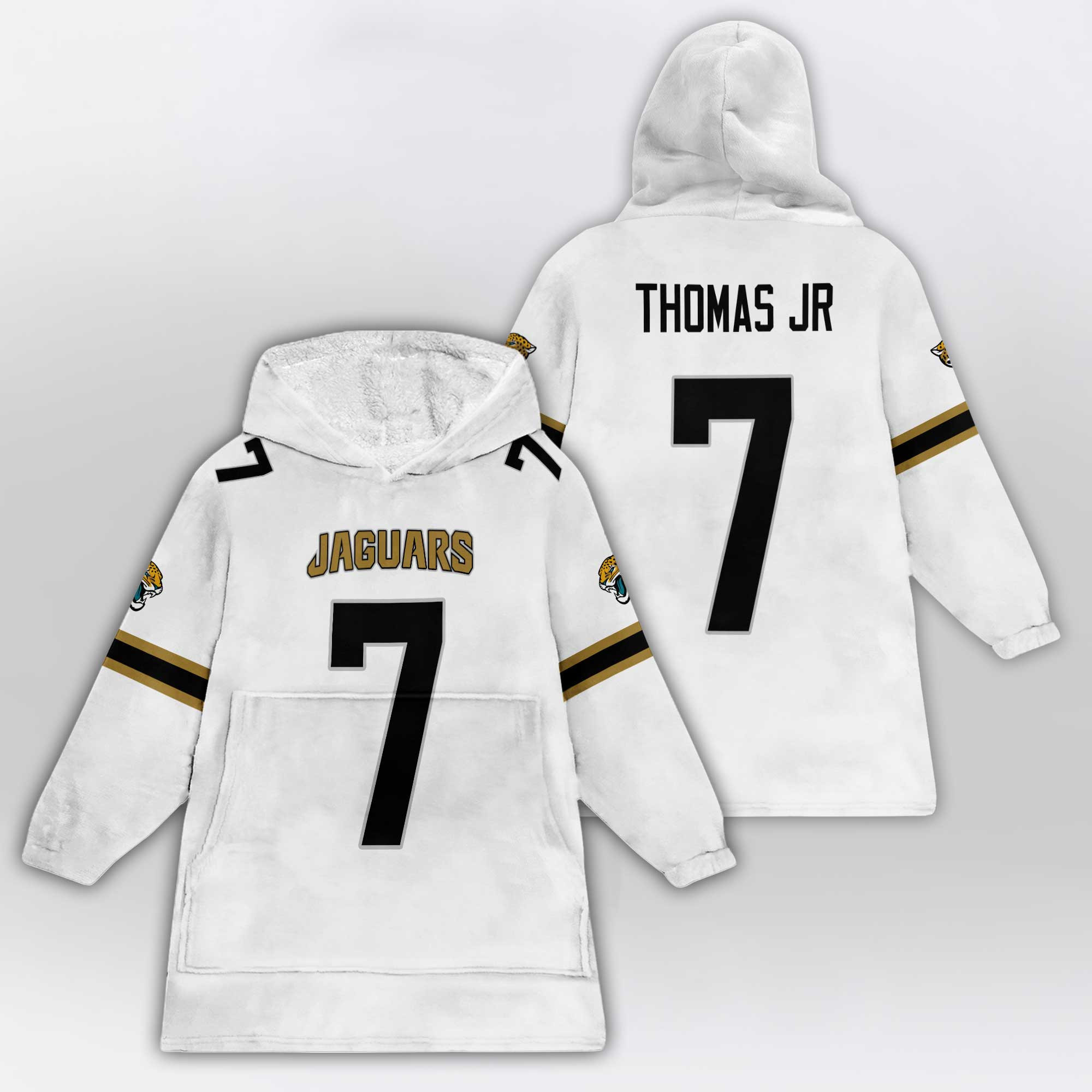 Kid 7 Jacksonville Football Unisex Blanket Hoodie