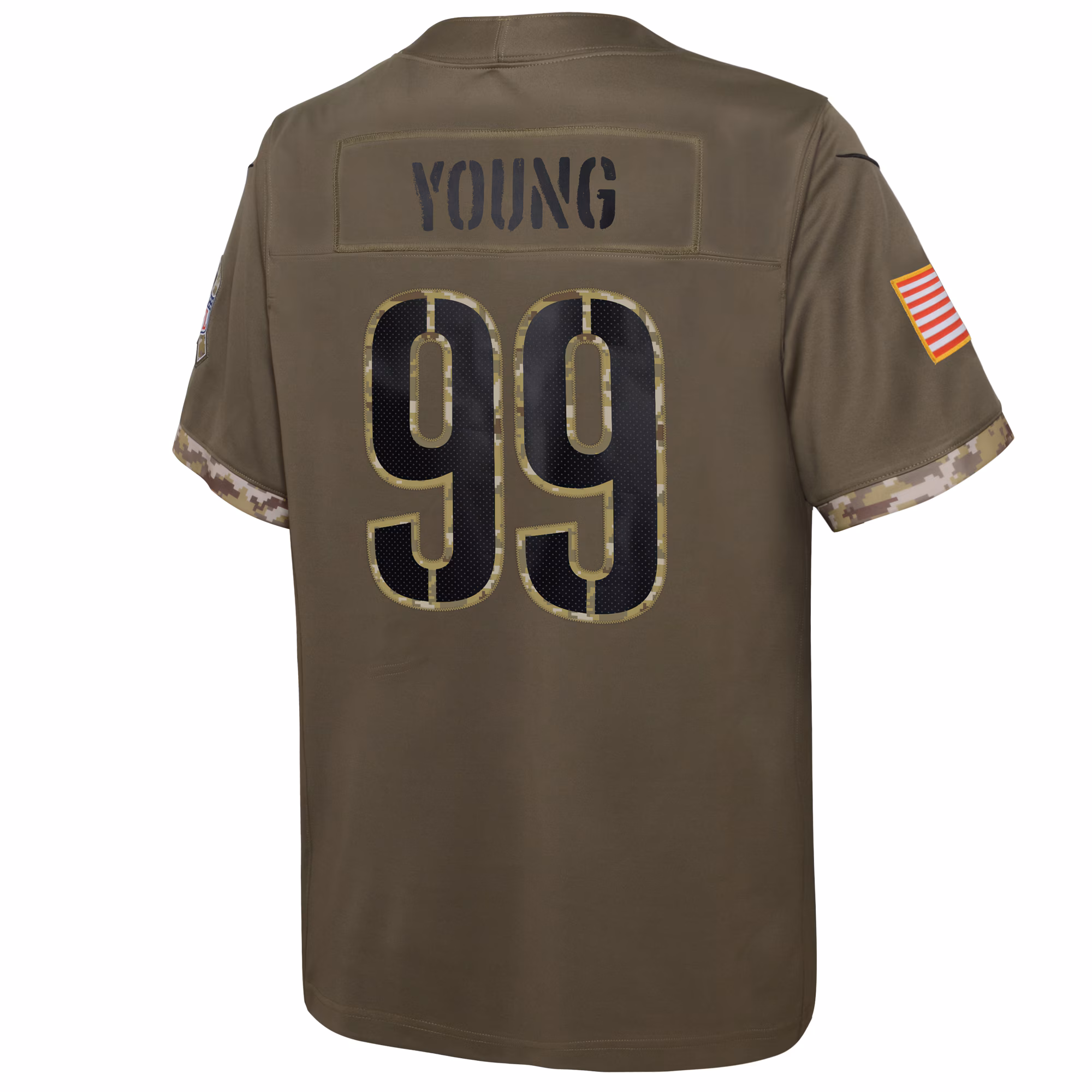 Chase Young Washington Commanders Youth 2022 Salute To Service Player Limited Jersey - Olive