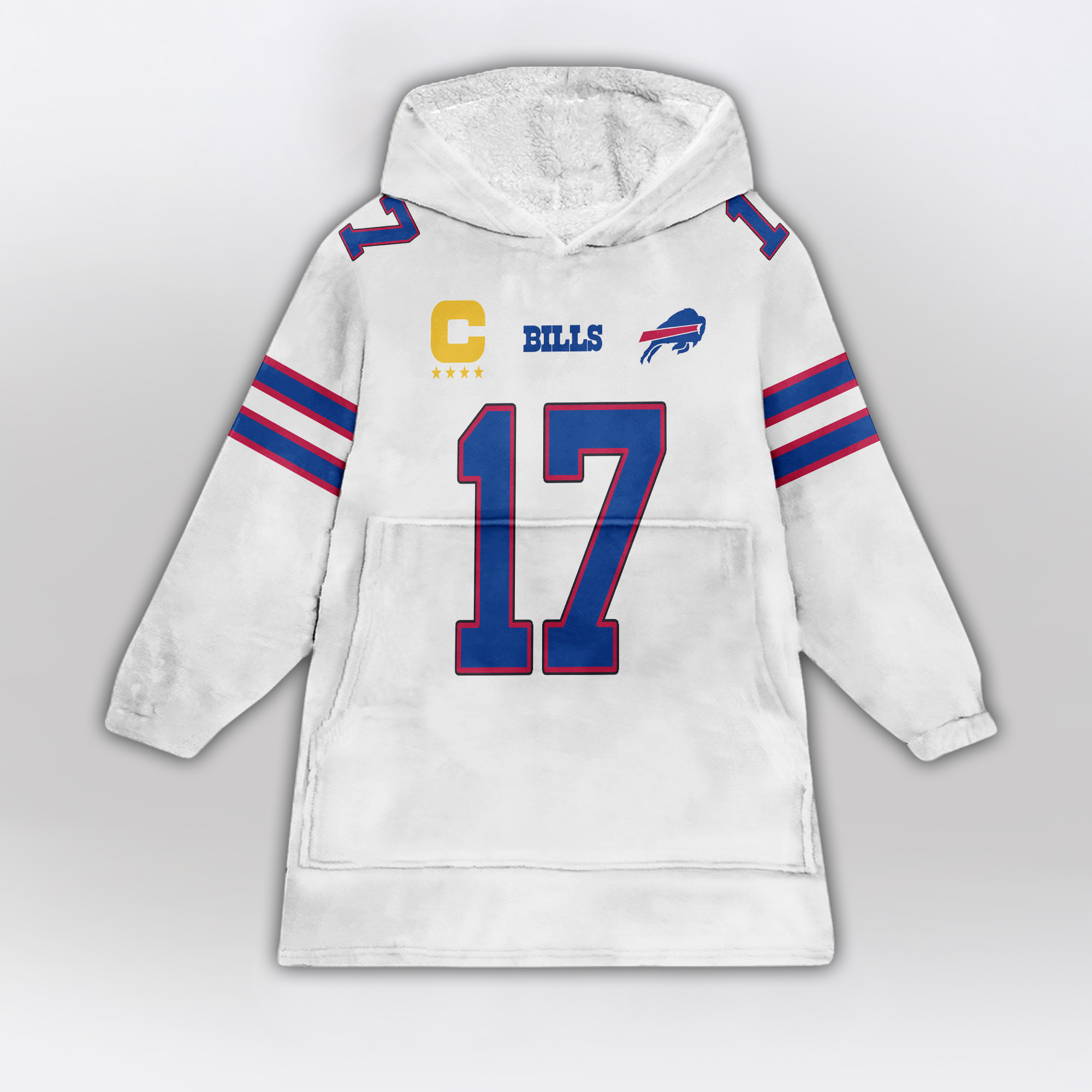 Adult Captain J.A 17 Buffalo Football Unisex Blanket Hoodie
