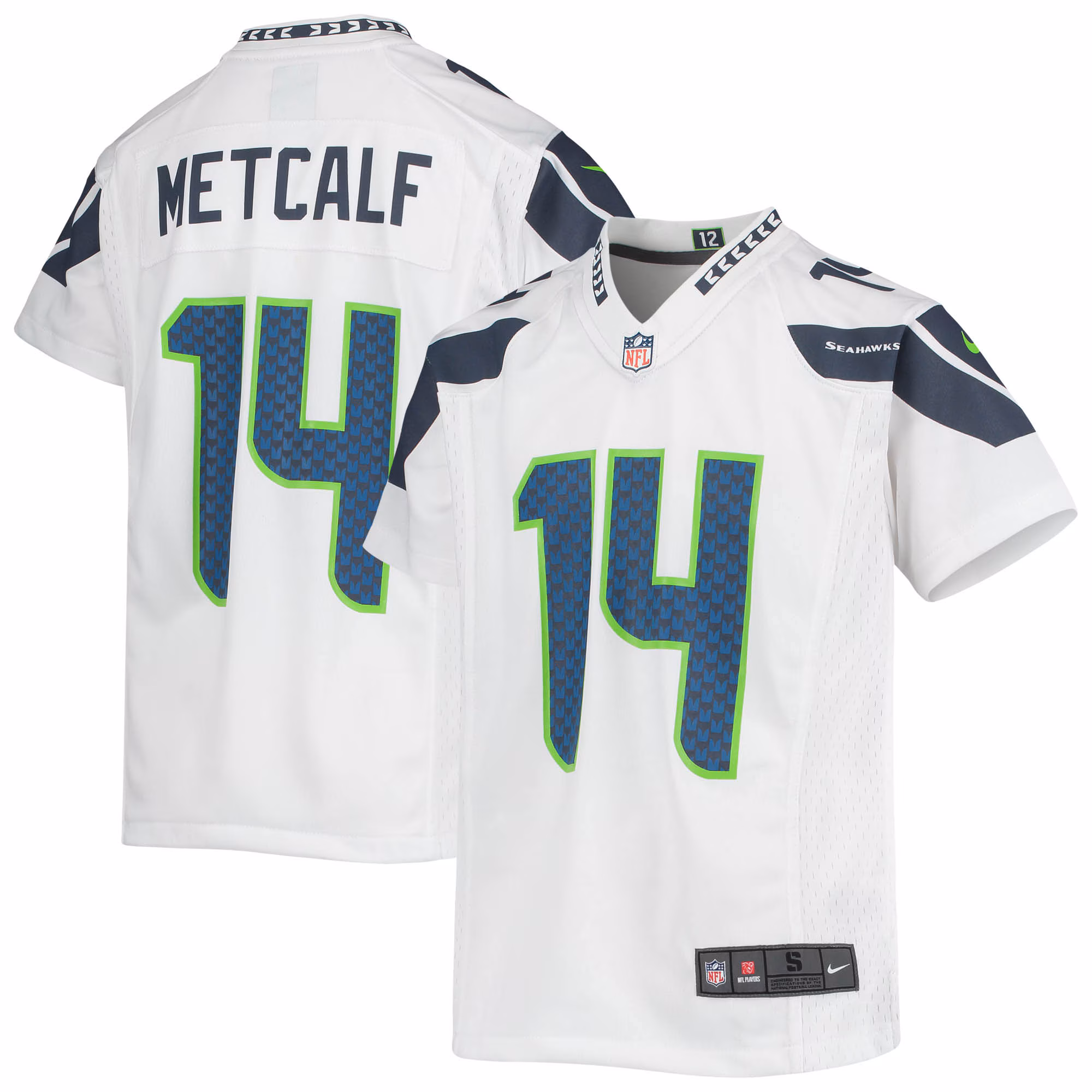 DK Metcalf Seattle Seahawks Youth Game Jersey - Neon Green