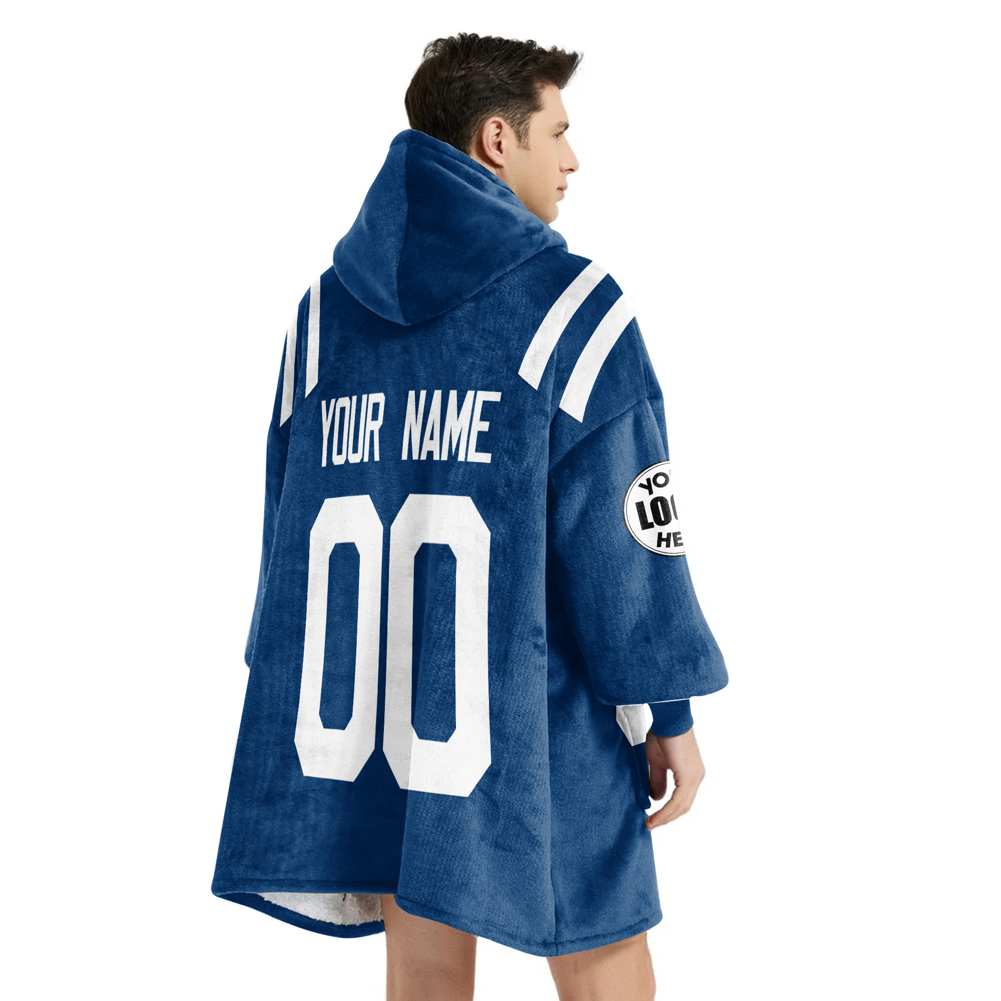 Adult Custom Blanket Hoodie Indianapolis Inspired Color
