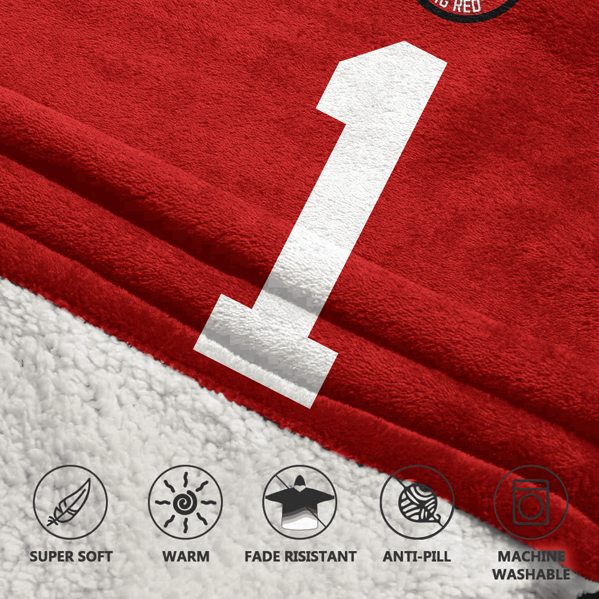 Adult 1 Nebraska Football Unisex Blanket Hoodie