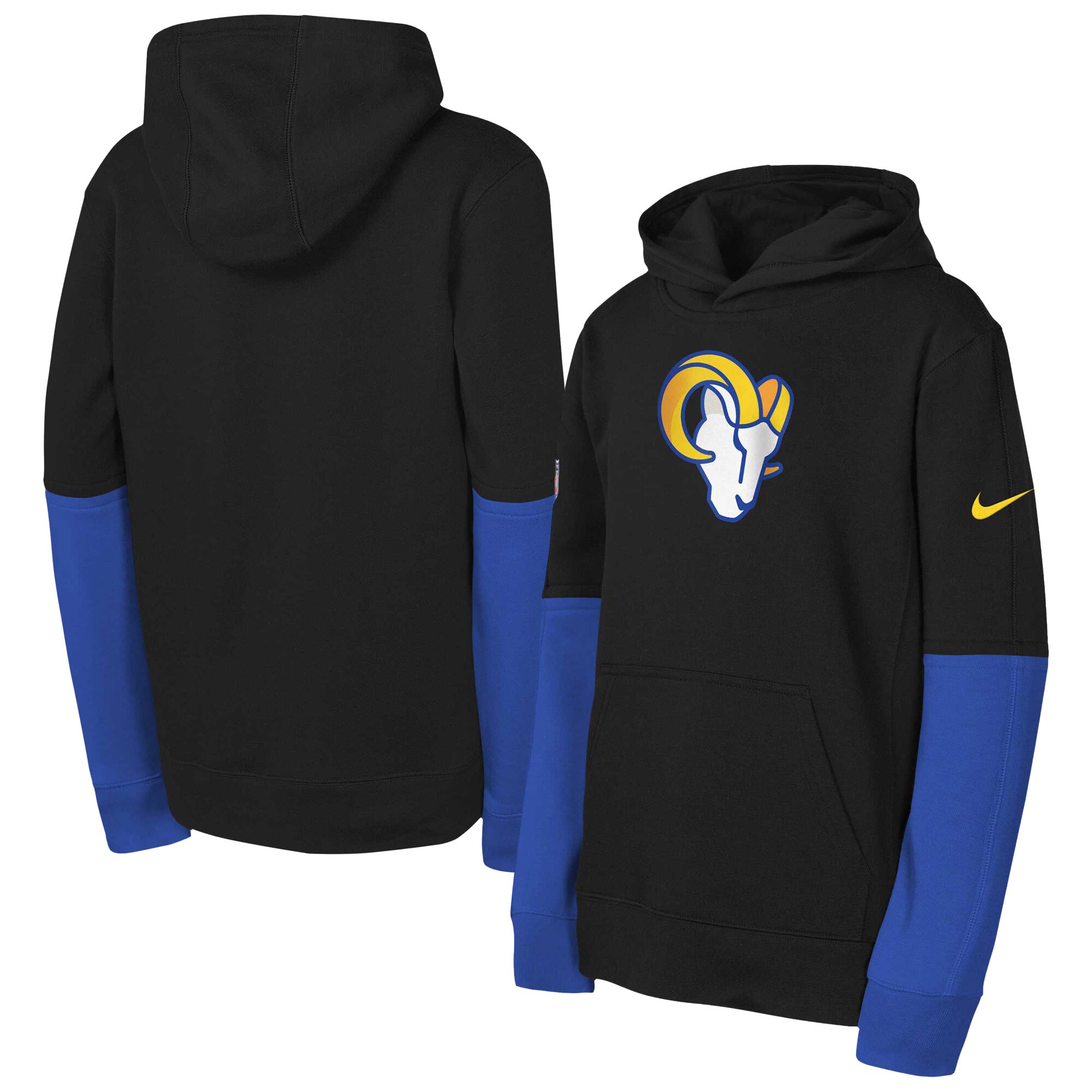Los Angeles Rams Youth  Team Issue Club Pullover Hoodie - Black