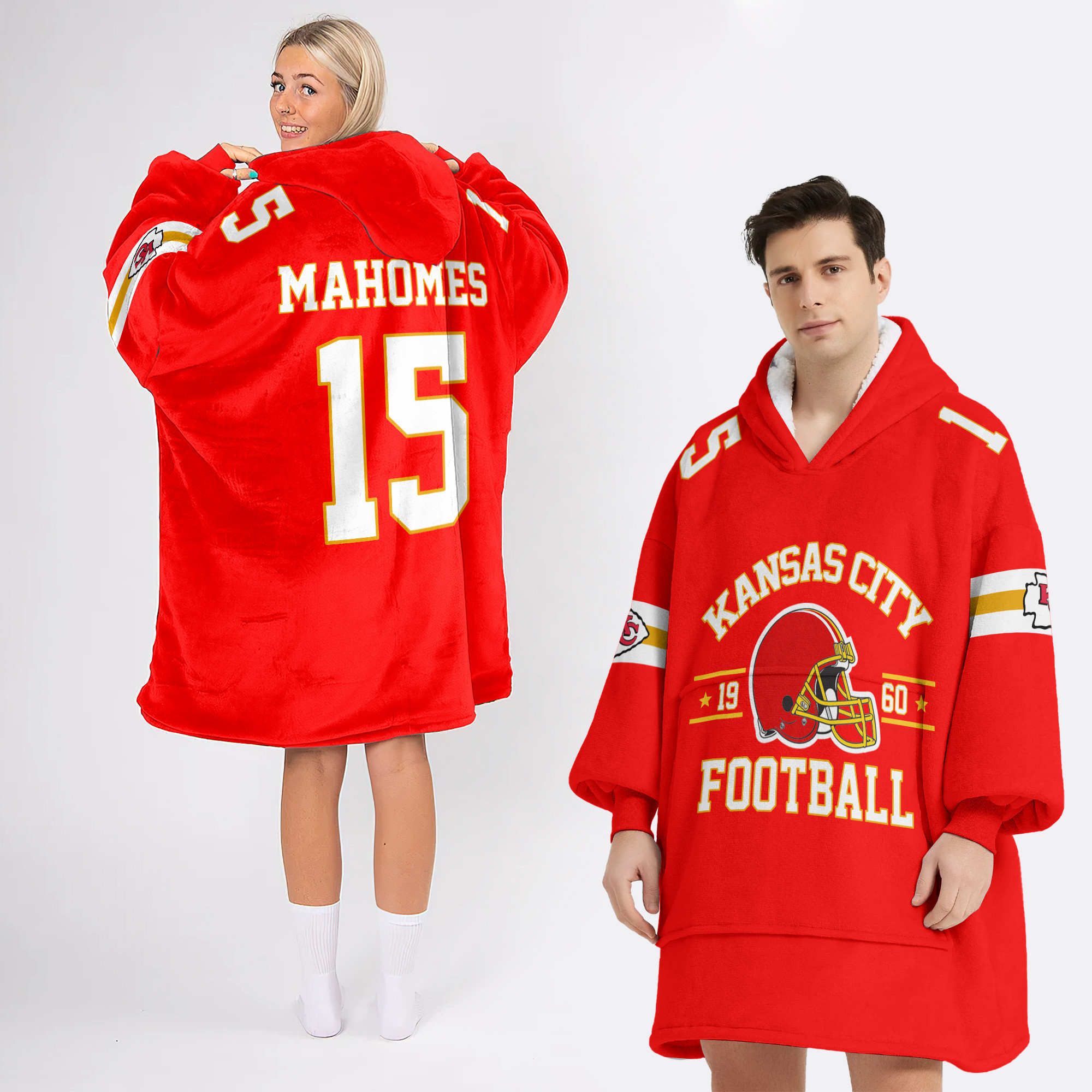 Adult P.M 15 Kansas City Football Unisex Blanket Hoodie