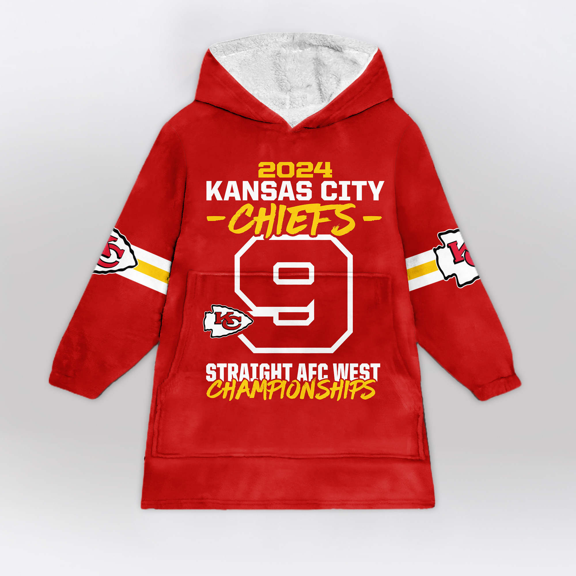 Adult 2024 Kansas City Football Unisex Blanket Hoodie