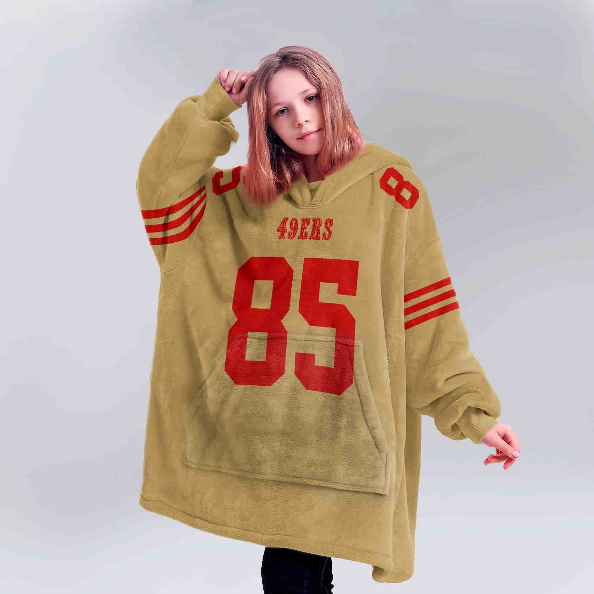 Adult 85 San Francisco 49ers Football Unisex Blanket Hoodie