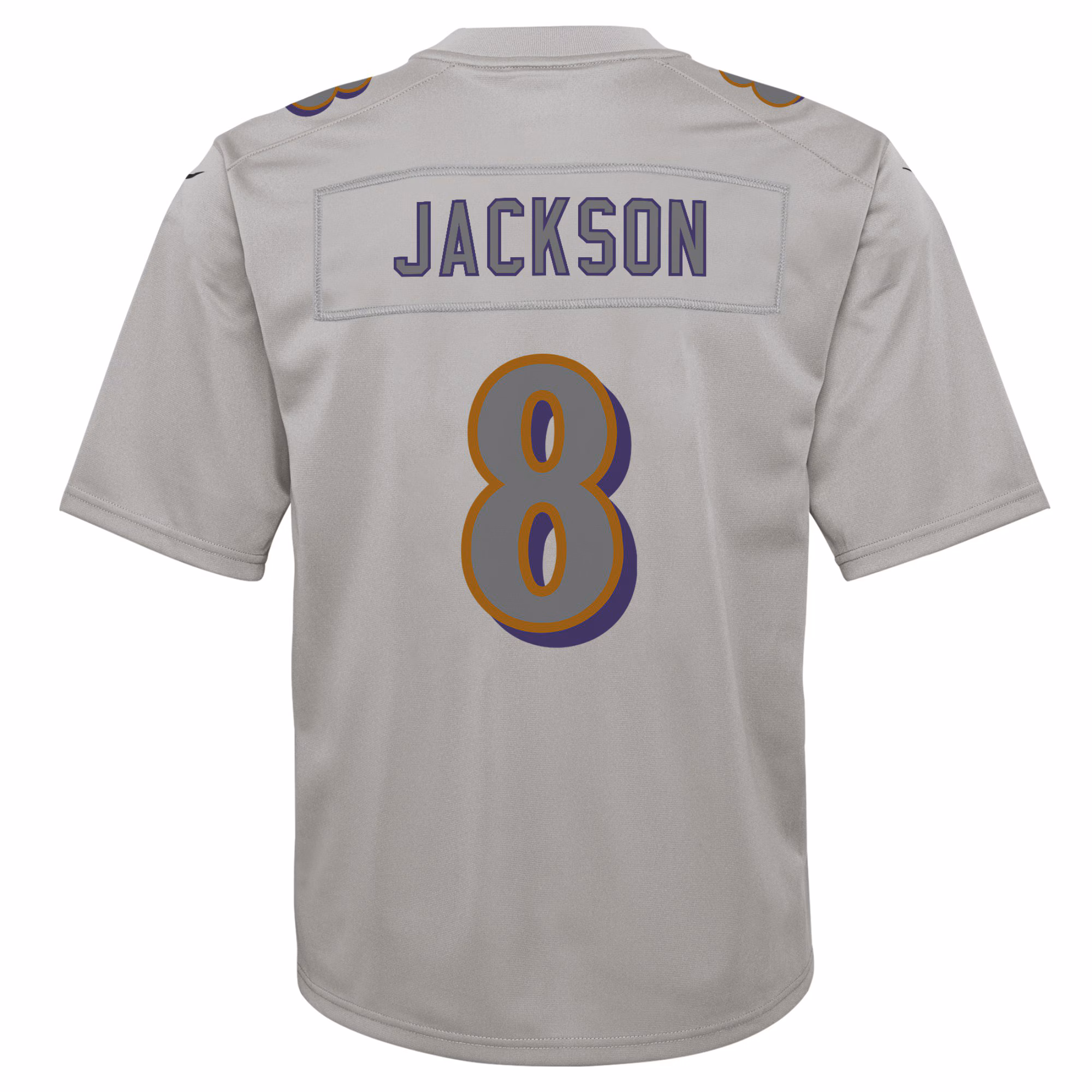 Lamar Jackson Baltimore Ravens Youth Atmosphere Fashion Game Jersey - Gray