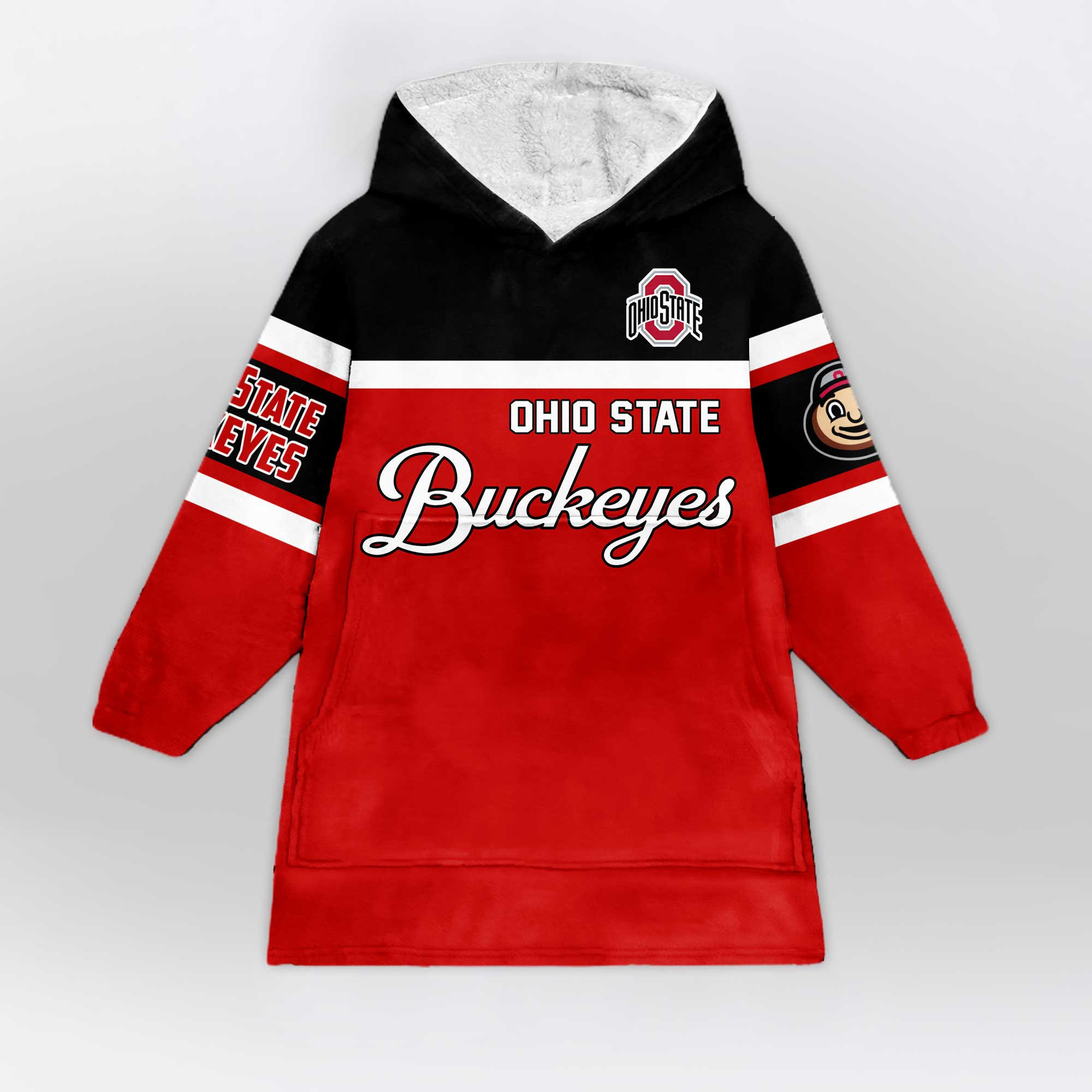 Adult Ohio State Football Unisex Blanket Hoodie