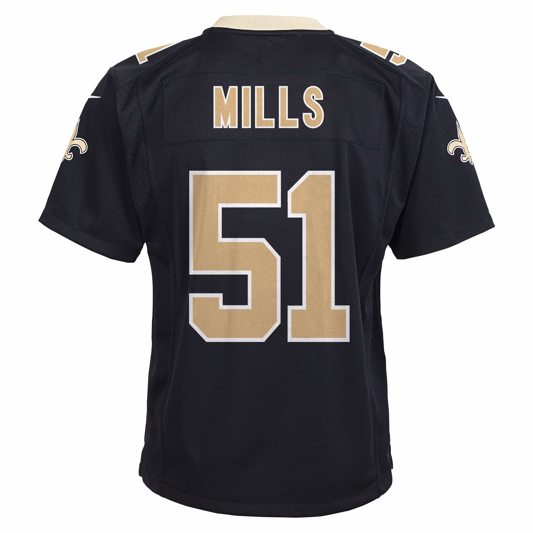 Sam Mills New Orleans Saints Youth Retired Game Jersey - Black