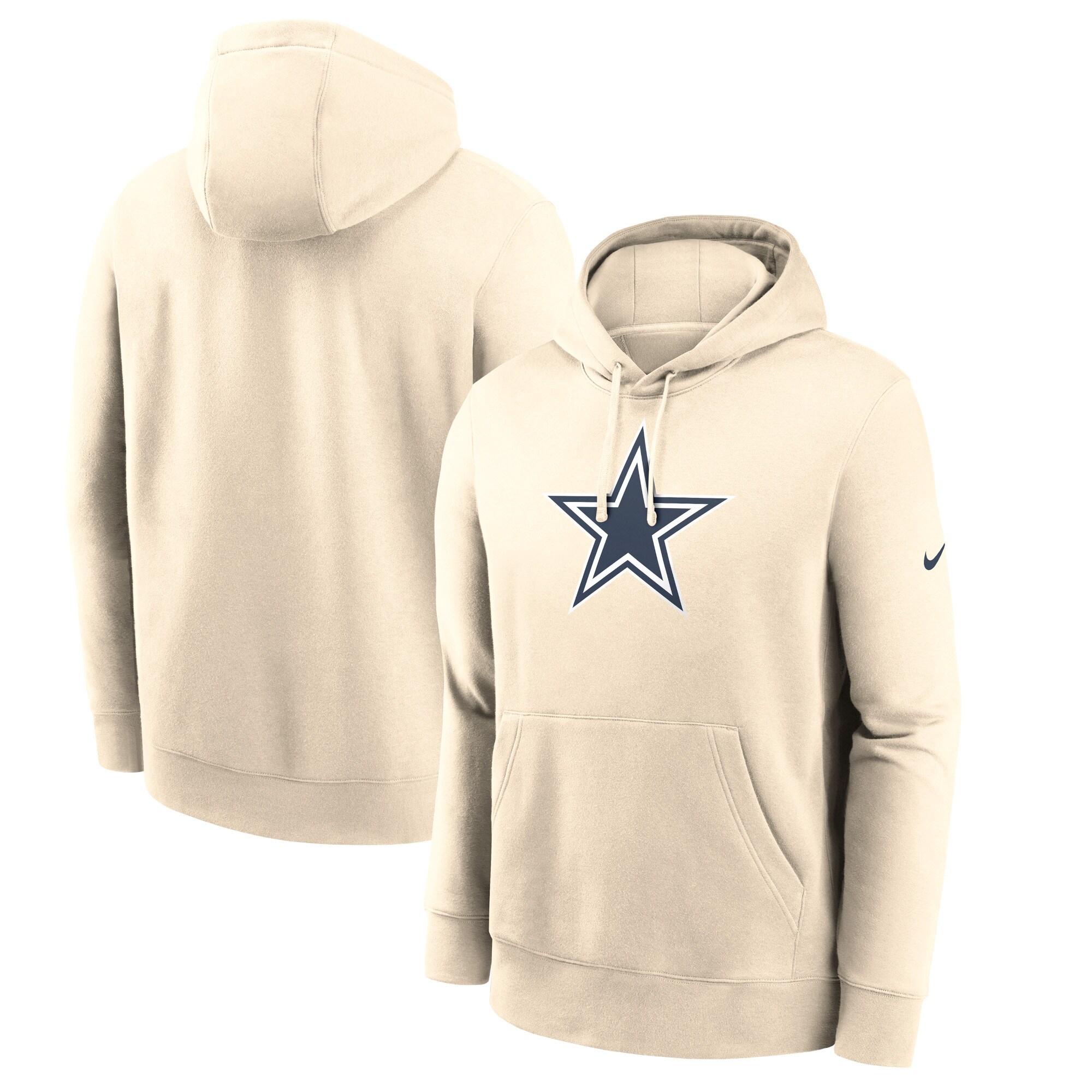 Dallas Cowboys  Fan Gear Club Logo Pullover Hoodie - Natural