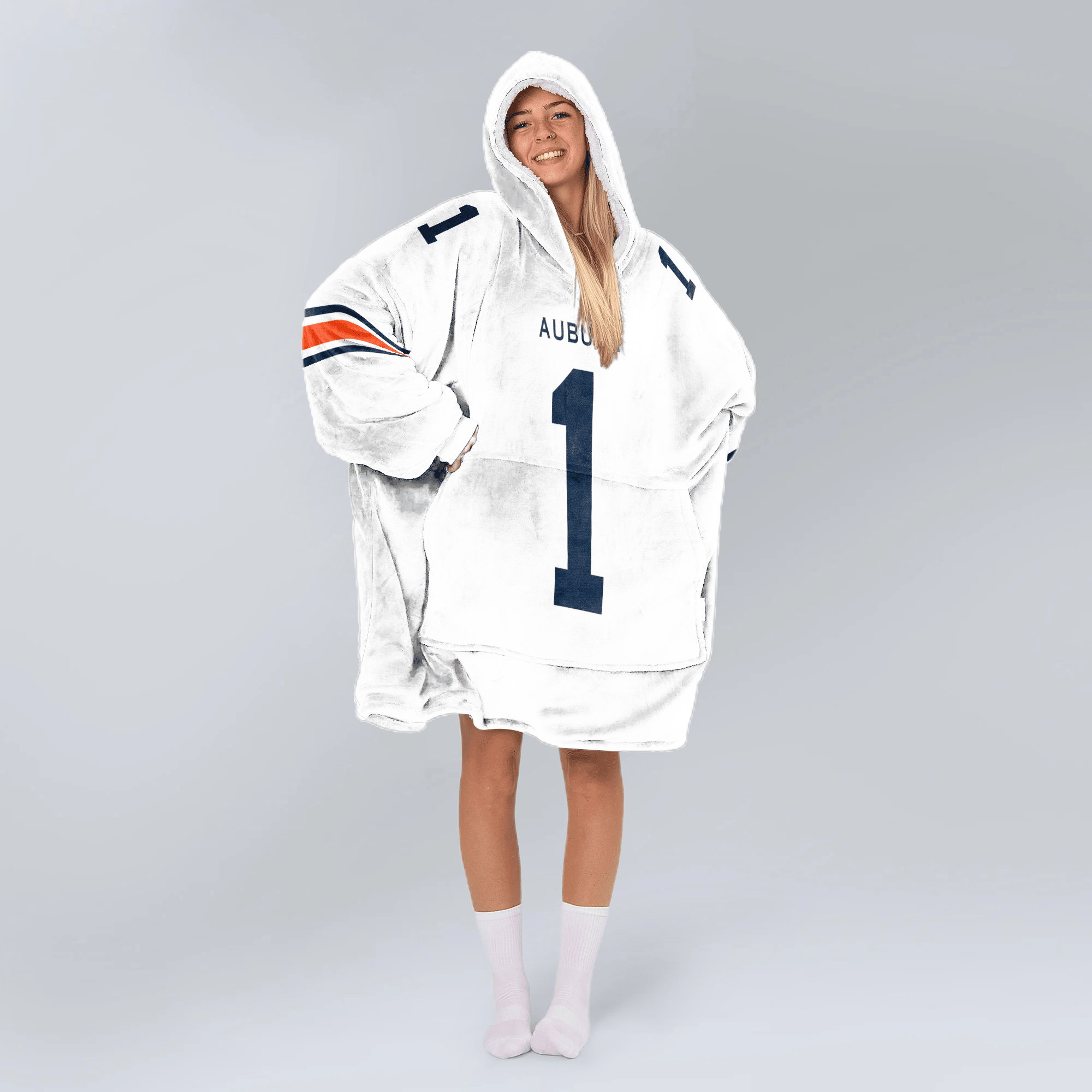 Adult #1 Auburn Football Unisex Blanket Hoodie